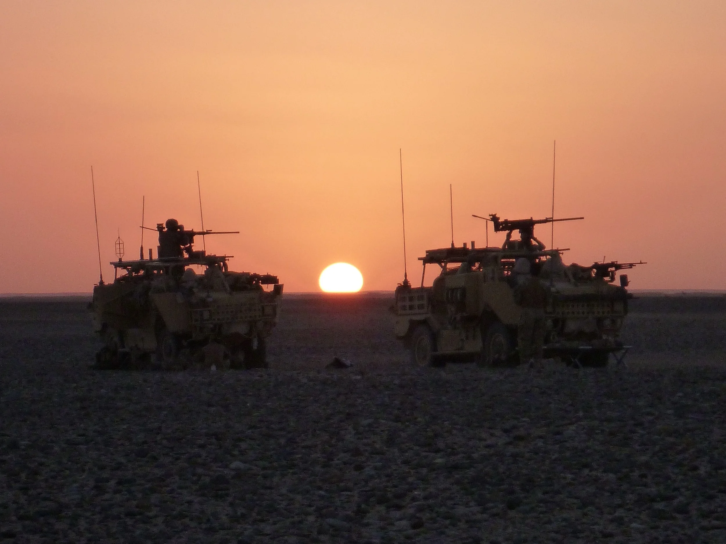 Watching the sun set in Helmand Province, Afghanistan. 