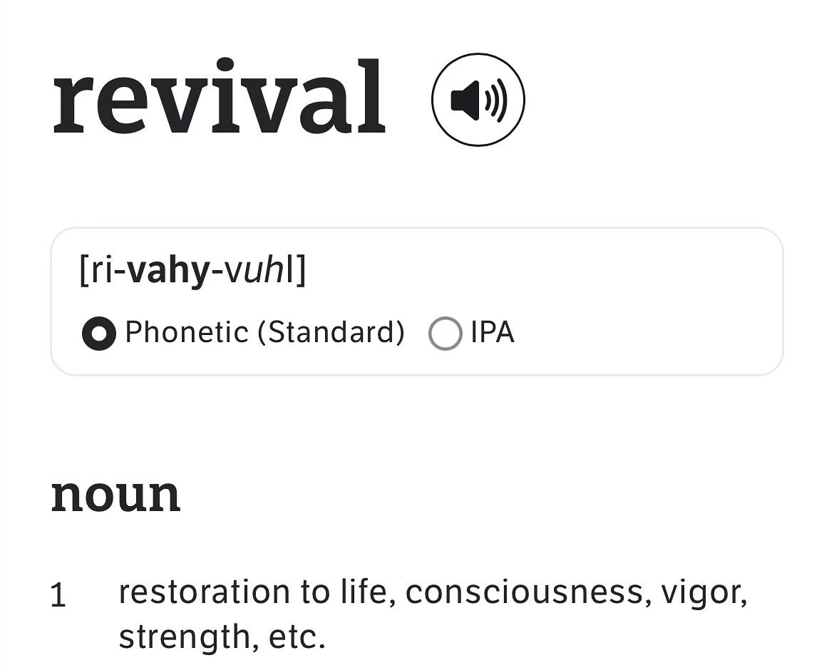 When someone says &ldquo;revival&rdquo;, what comes to mind?&nbsp; A worship service where a guest preacher comes to pump up the church&rsquo;s enthusiasm? Or a flim-flam evangelist like Robert Duvall in &ldquo;The Apostle&rdquo;?&nbsp;Or a historica