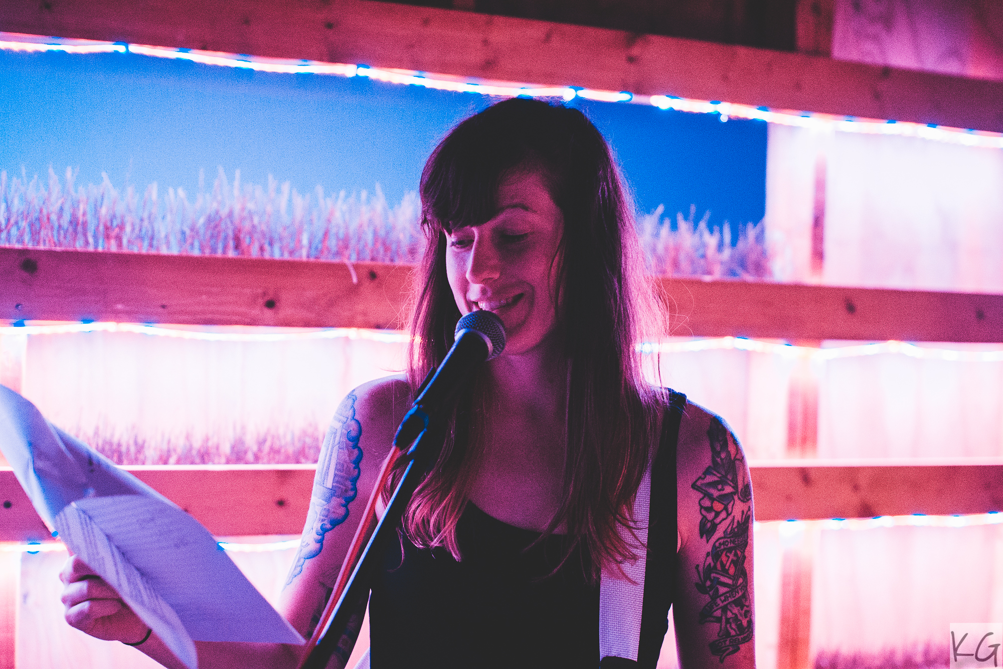 Each act read a few facts about wheatgrass before performing