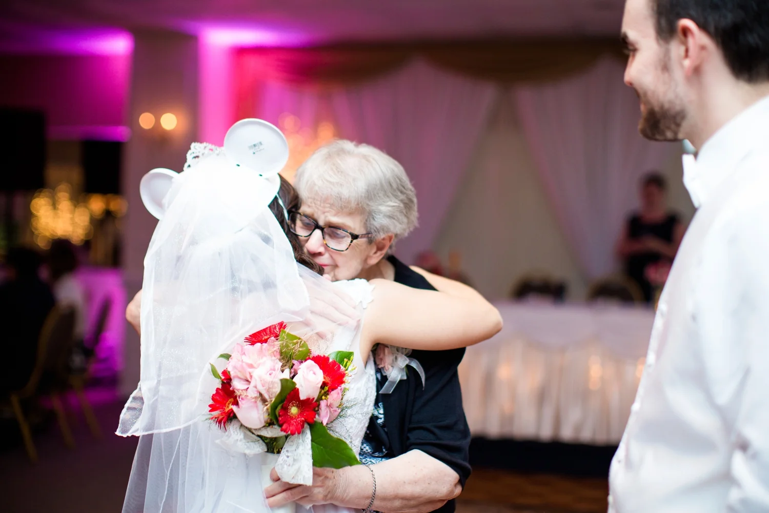 Instead of having a bouquet toss, Allie + Marty gave Marty's grandma her bouquet.
