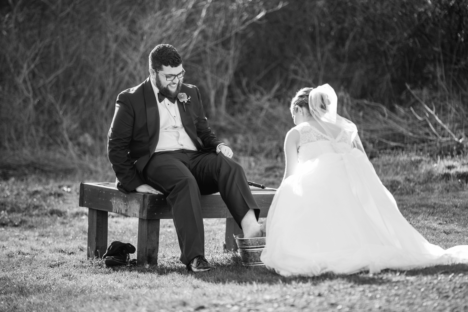 An incredibly sweet moment of service for the bride and groom (see John 13:1-17 for reference).