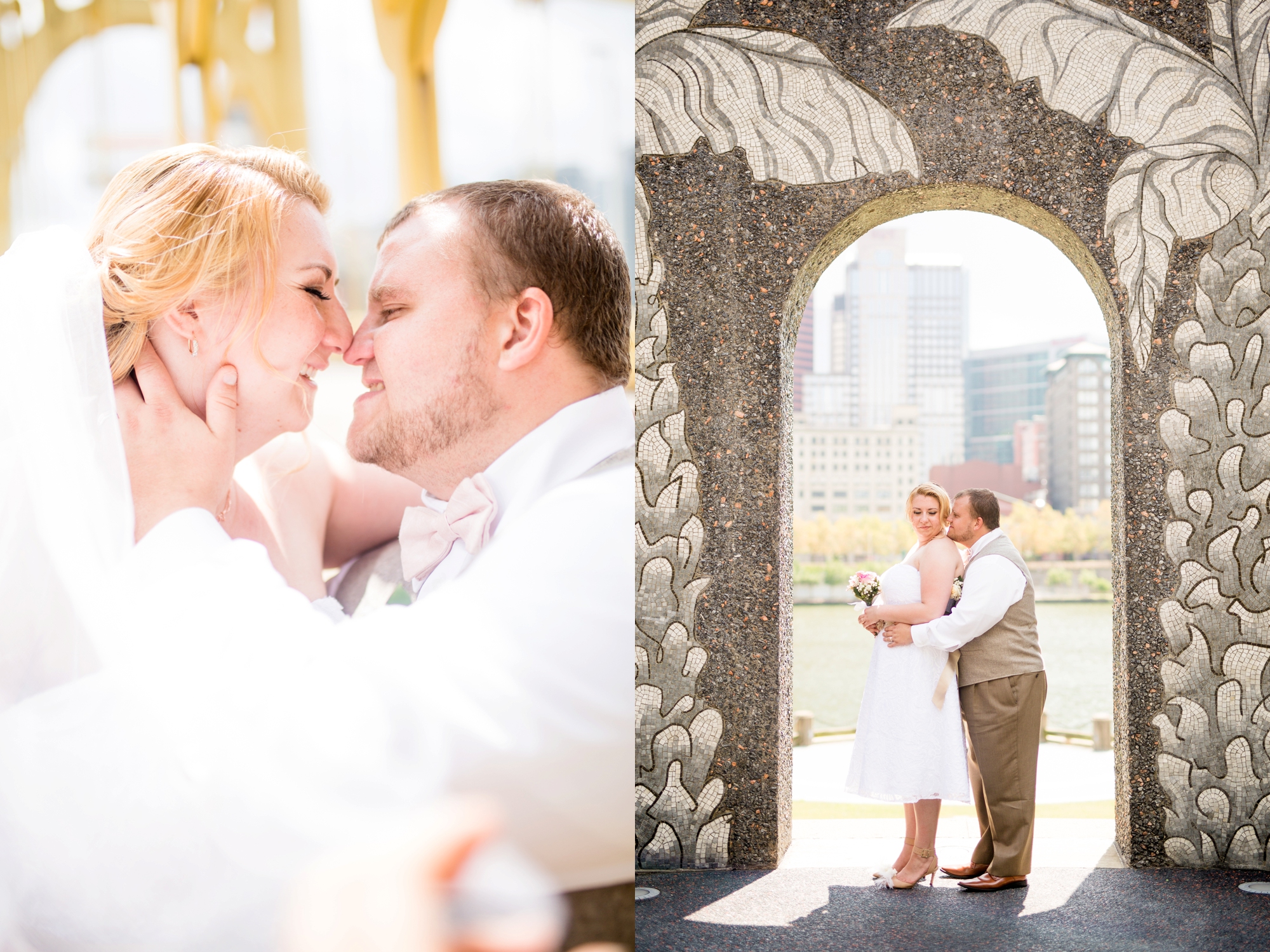 phipps conservatory wedding photos, roberto clemente bridge wedding pictures, yellow bridge pittsburgh wedding photos, pittsburgh elopement photographer, pittsburgh wedding photographer