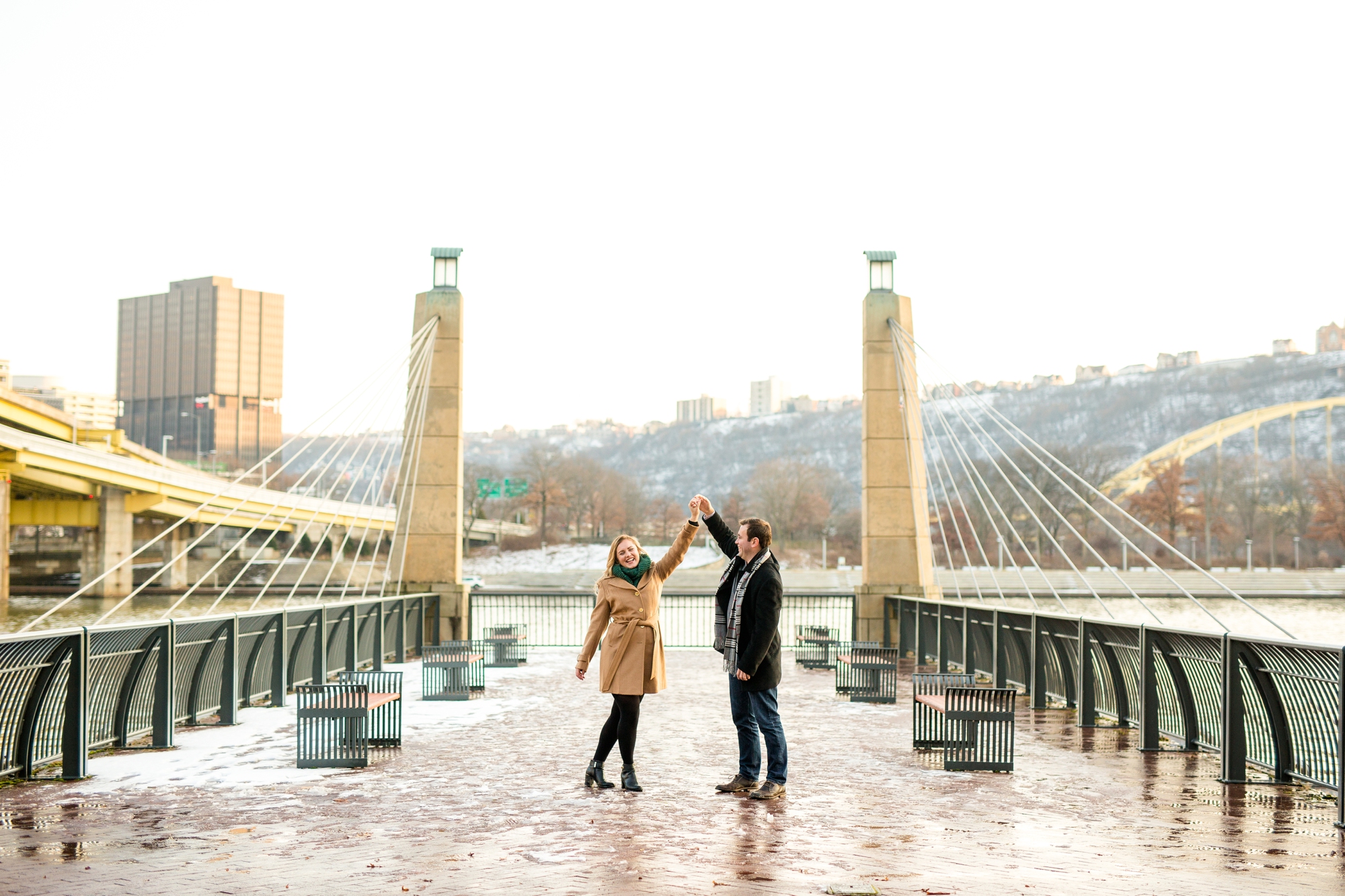 north shore engagement photos, allegheny commons park, mexican war street engagement photos, downtown pittsburgh engagement pictures