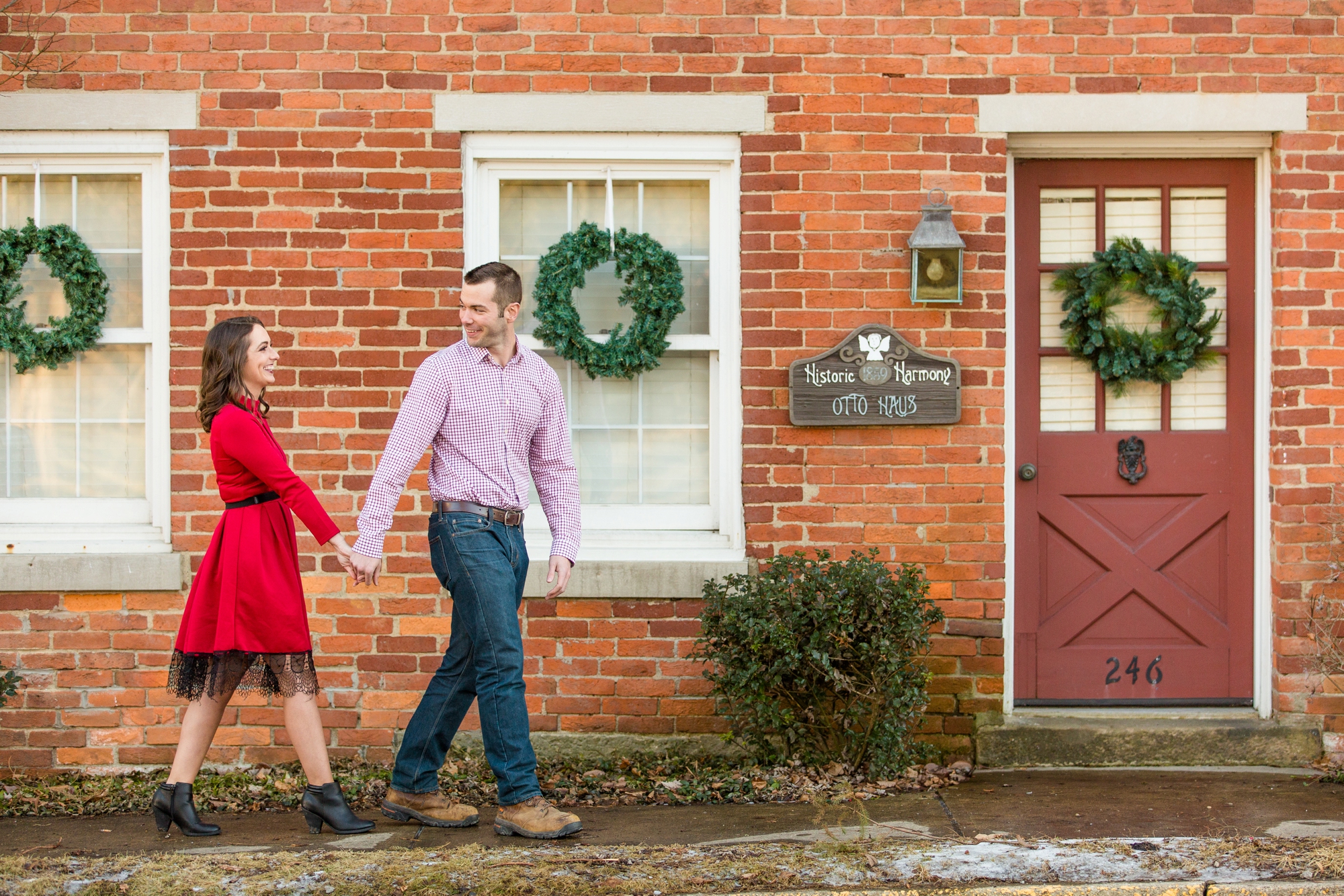 historic harmony engagement photos, harmony senior photos, harmony family photos, wunderbar coffee shop, wunderbar cafe, cranberry township wedding photographer