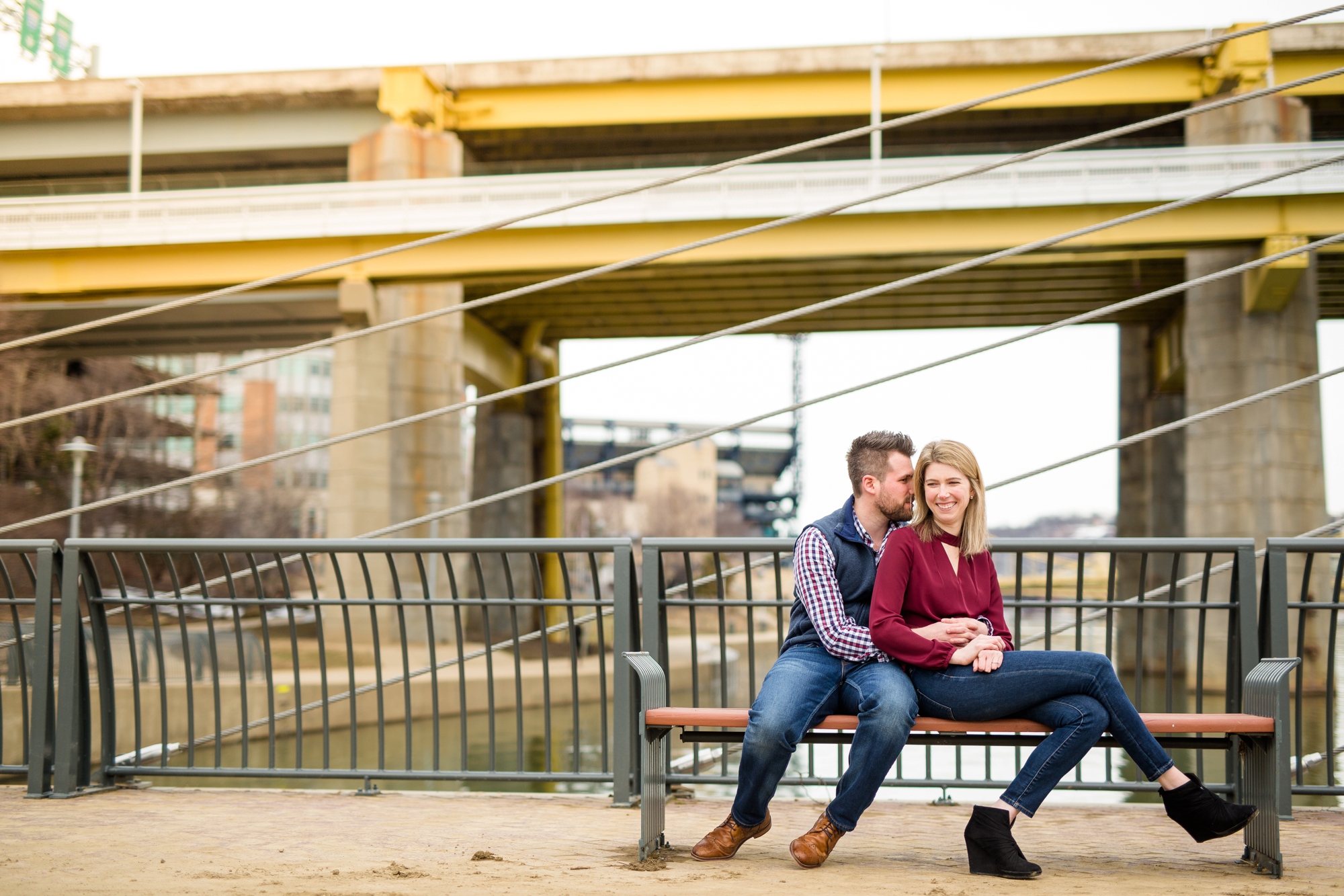 north shore engagement photos, allegheny commons park, mexican war street engagement photos, downtown pittsburgh engagement pictures