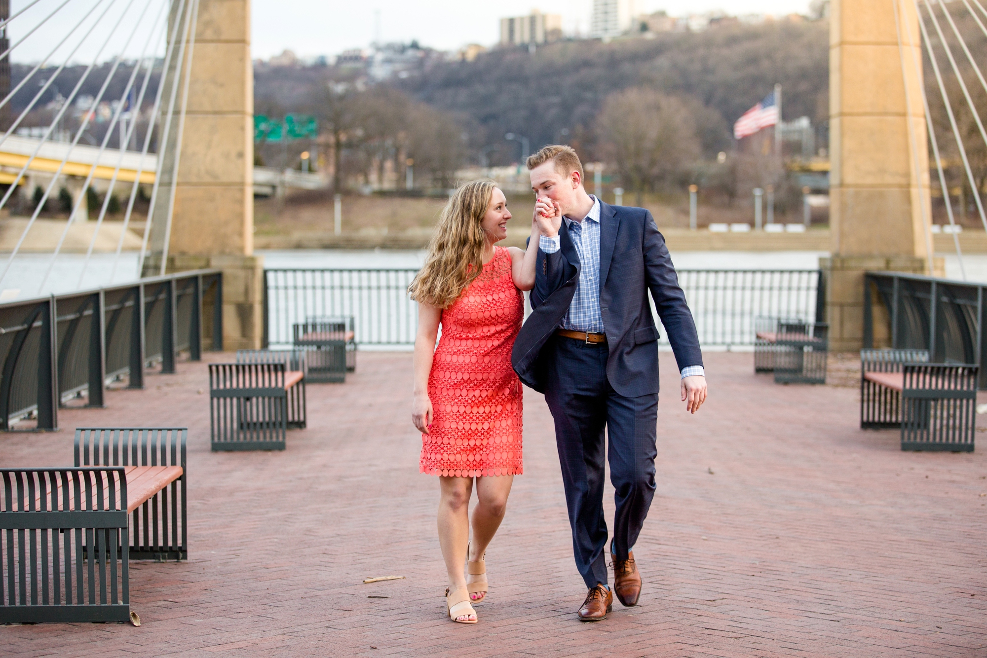 north shore engagement photos, allegheny commons park, mexican war street engagement photos, downtown pittsburgh engagement pictures