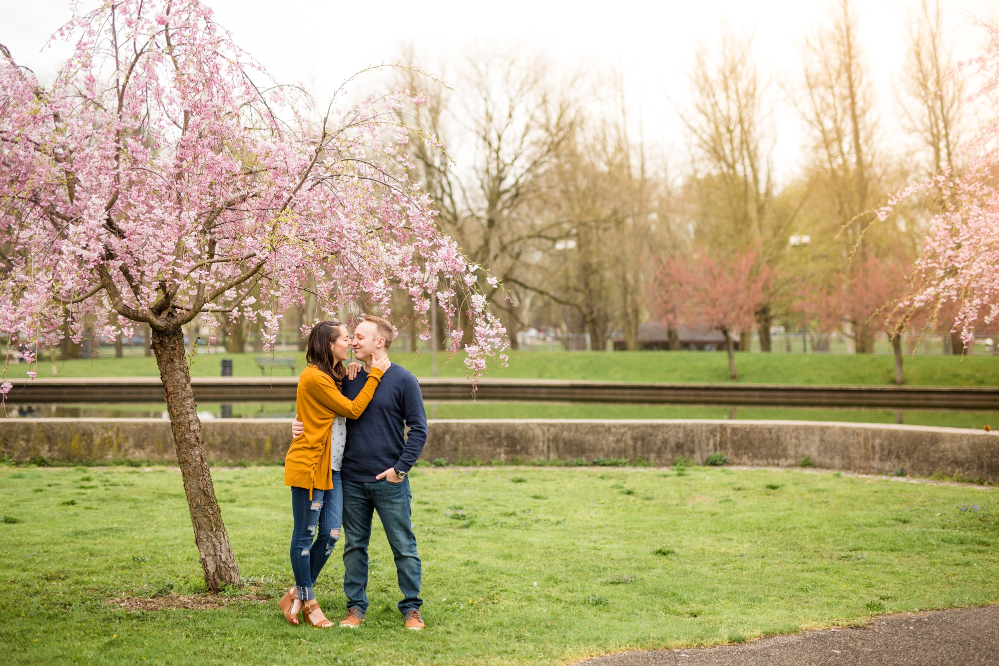 allegheny commons park engagement photos, north shore engagement photos, north side engagement photos, mexican war streets, spring pittsburgh engagement, pittsburgh wedding photos