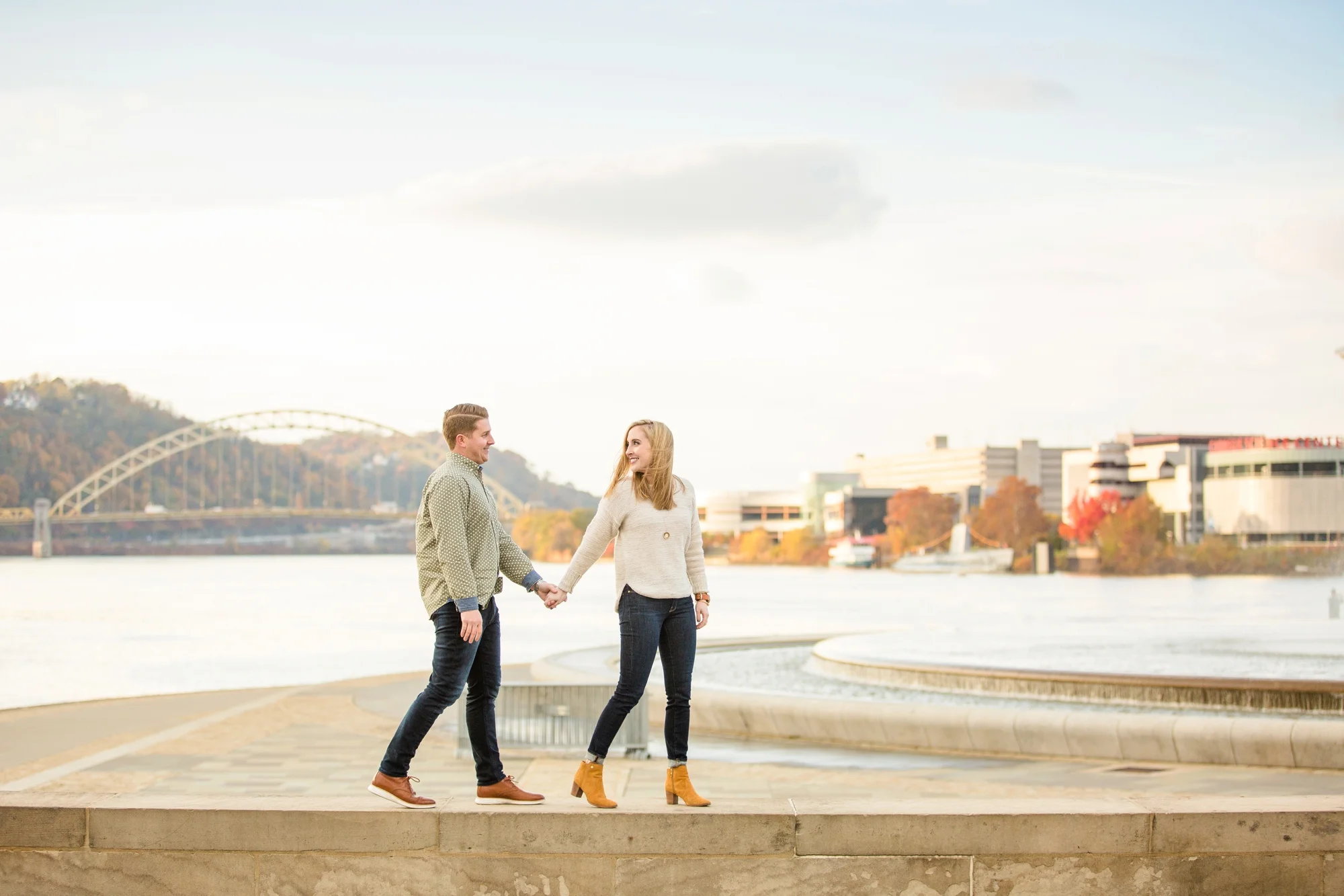pittsburgh wedding photographer, pittsburgh engagement photos, best spot in pittsburgh for photo shoot, highland park engagement pictures, point state park engagement photos