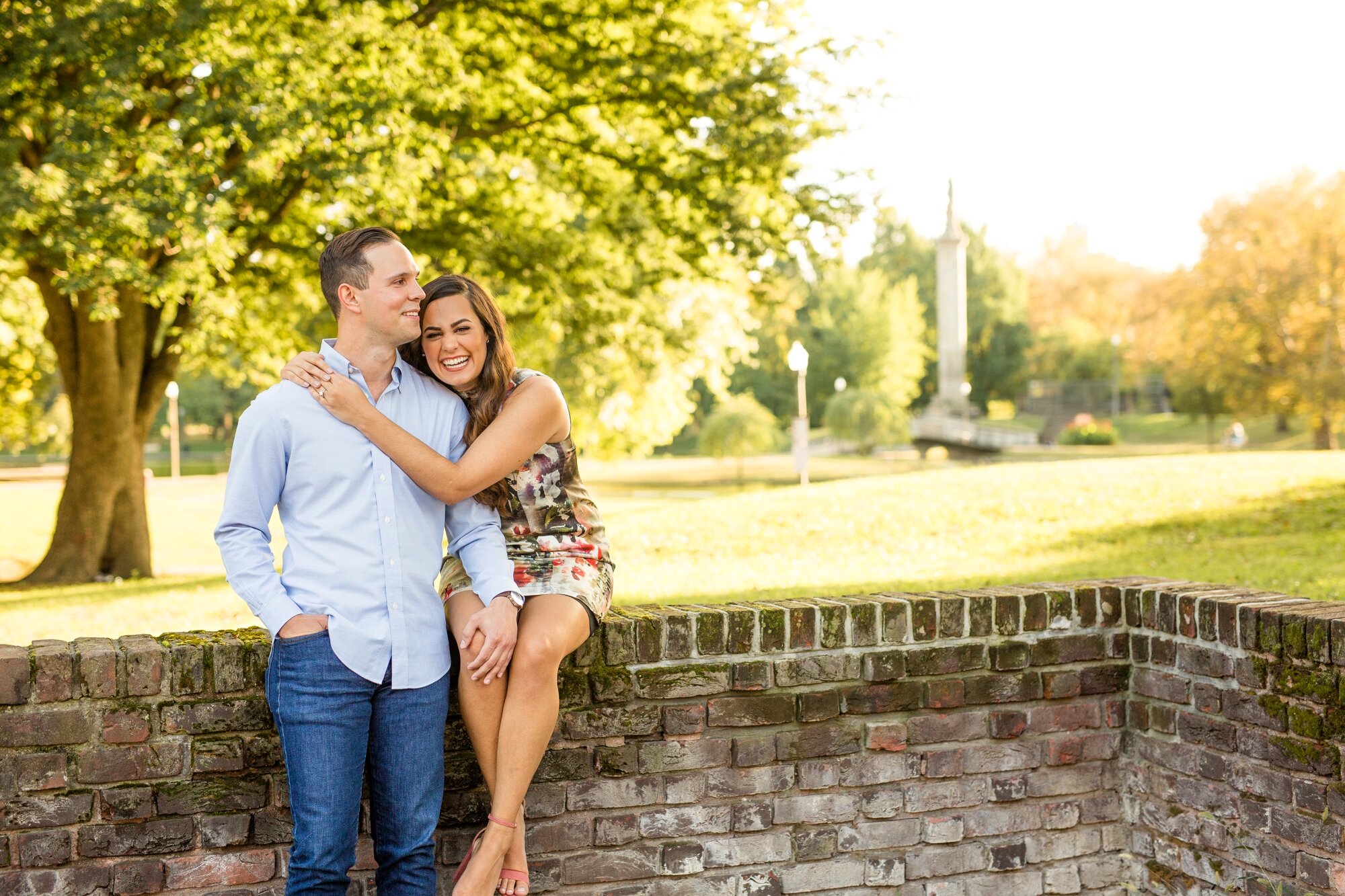 pittsburgh wedding photographer, allegheny commons park engagement photos, north shore engagement photos, roberto clemente bridge engagement photos, mexican war streets