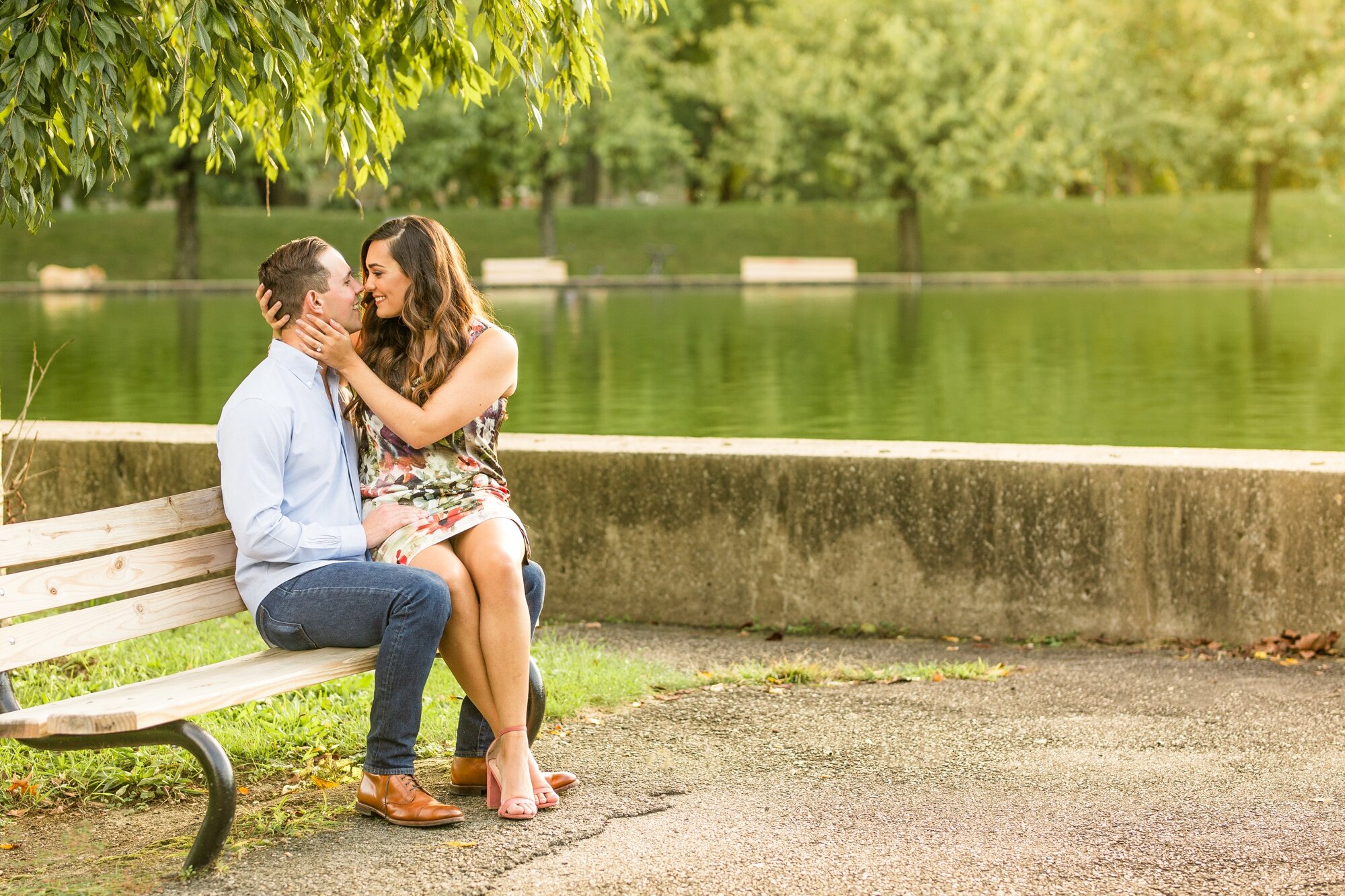 pittsburgh wedding photographer, allegheny commons park engagement photos, north shore engagement photos, roberto clemente bridge engagement photos, mexican war streets