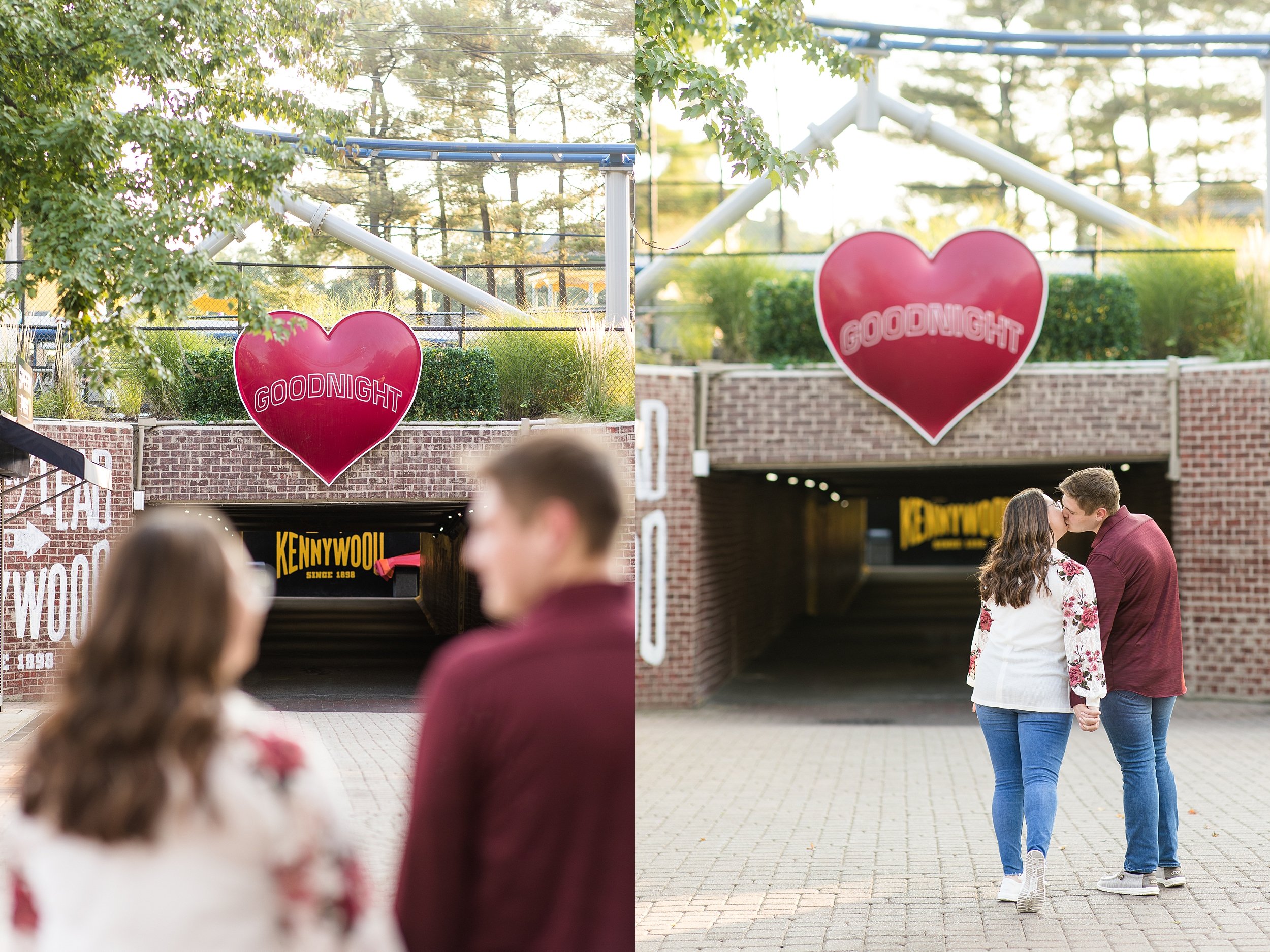 kennywood park engagement photos, amusement park engagement photos, theme park engagement photos, rose garden at renziehausen engagement photos