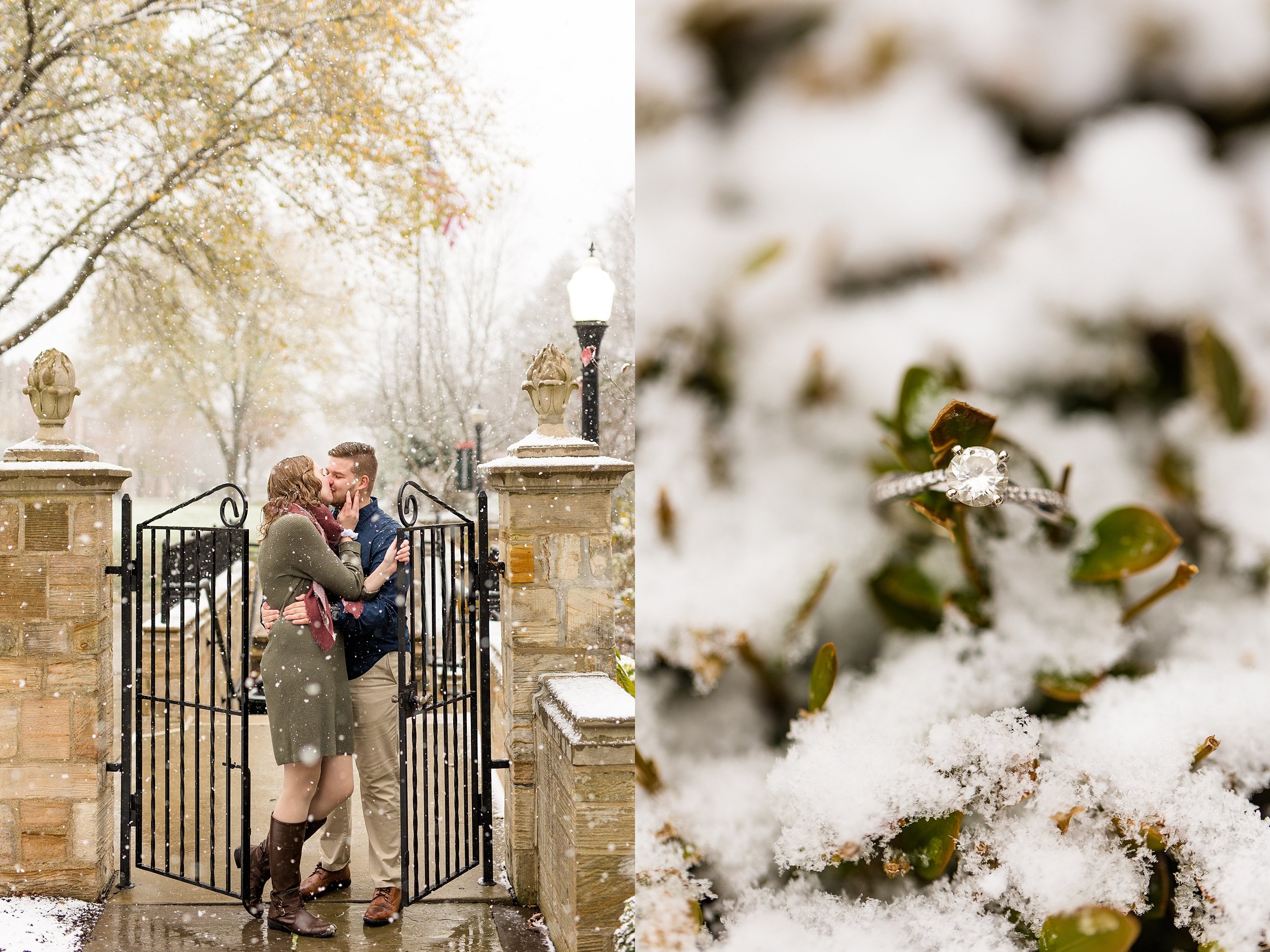 grove city college engagement photos, grove city wedding photos, pittsburgh engagement photos, pittsburgh wedding photos, winter engagement photo ideas, snowy engagement photo ideas