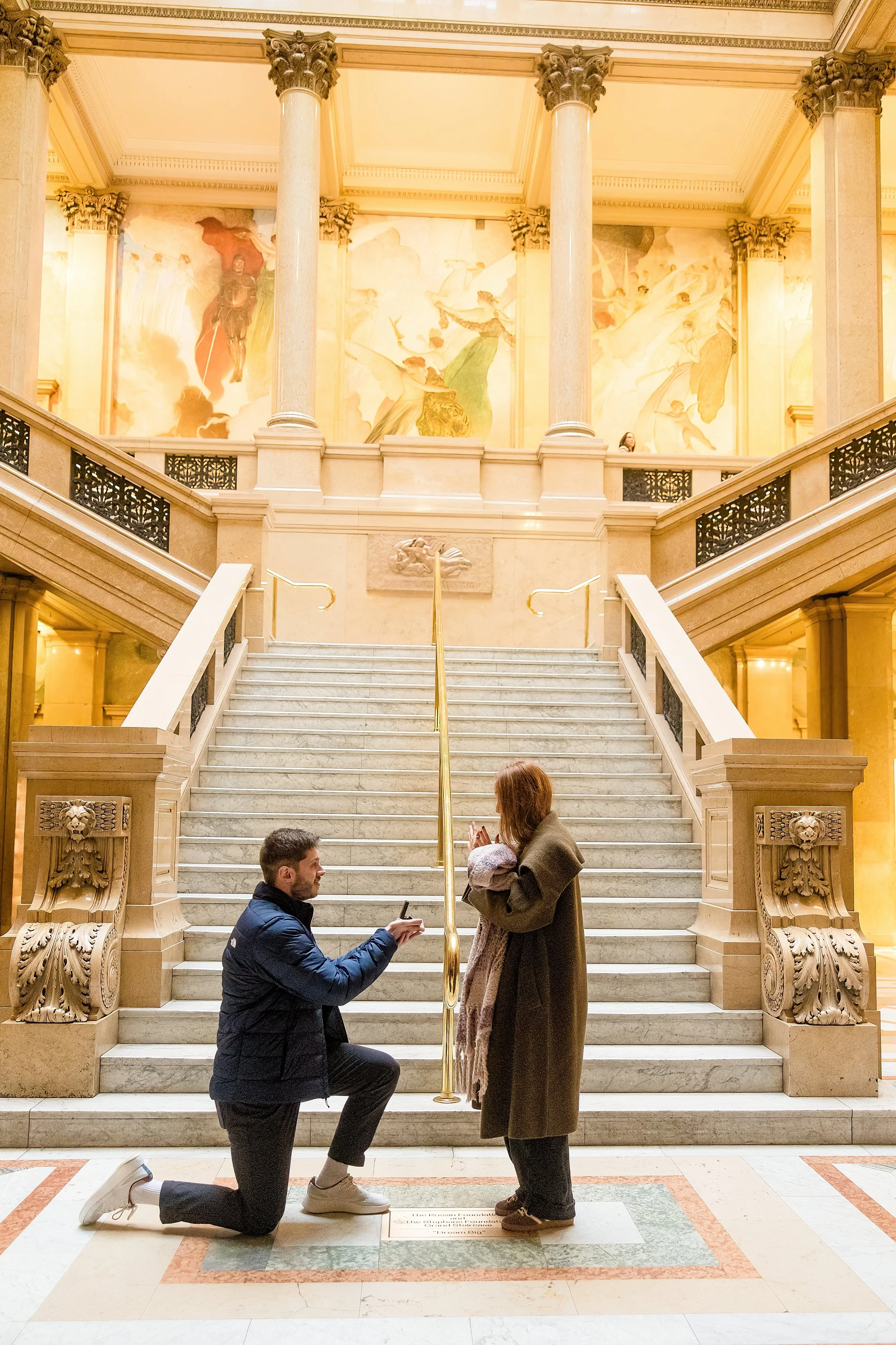 carnegie museum of history pittsburgh surprise proposal photos, locations for surprise proposal pittsburgh, hall of architecture, hall of sculpture, grand staircase