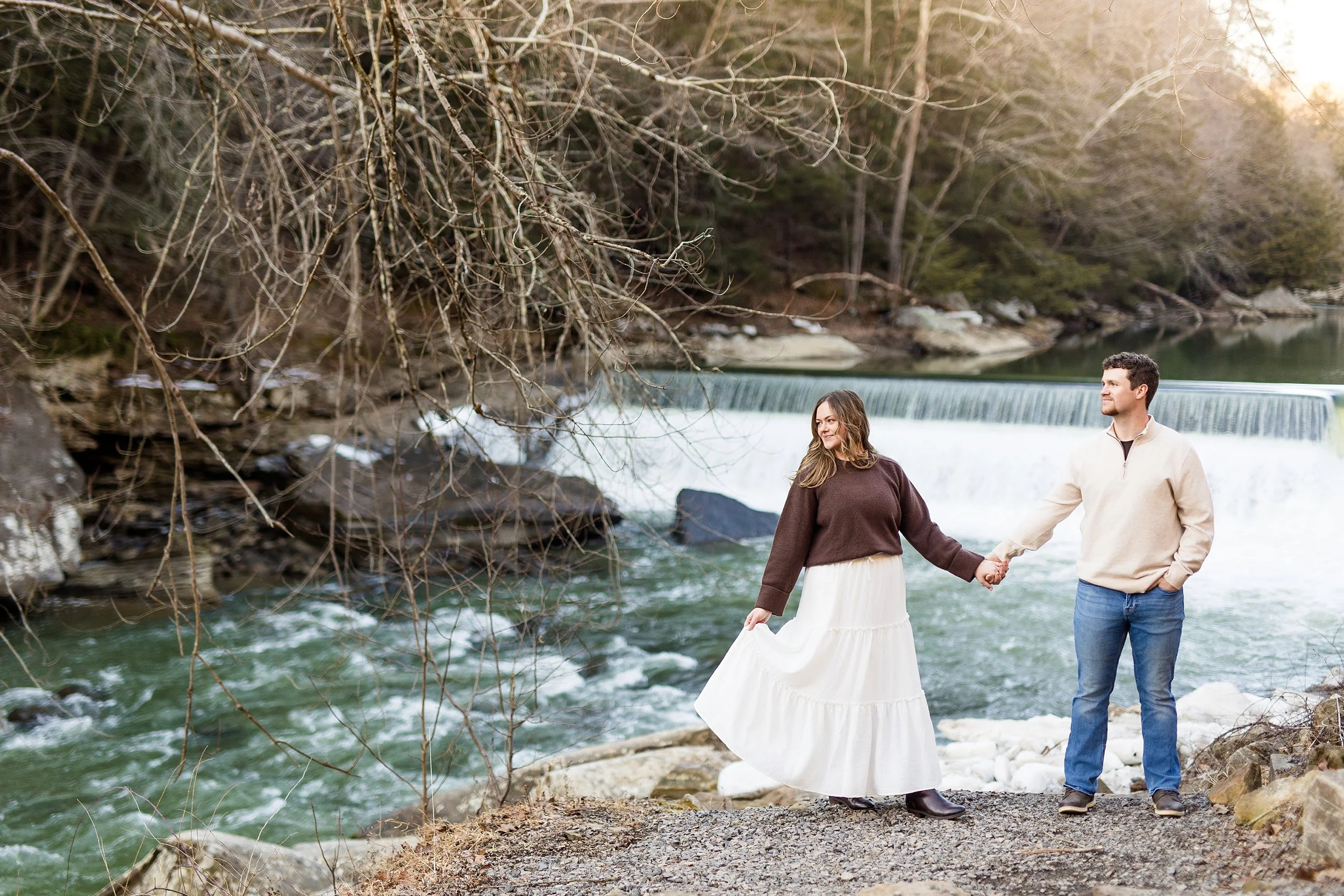 mcconnells mill engagement photos, pittsburgh engagement photographer, locations for engagement photos pittsburgh