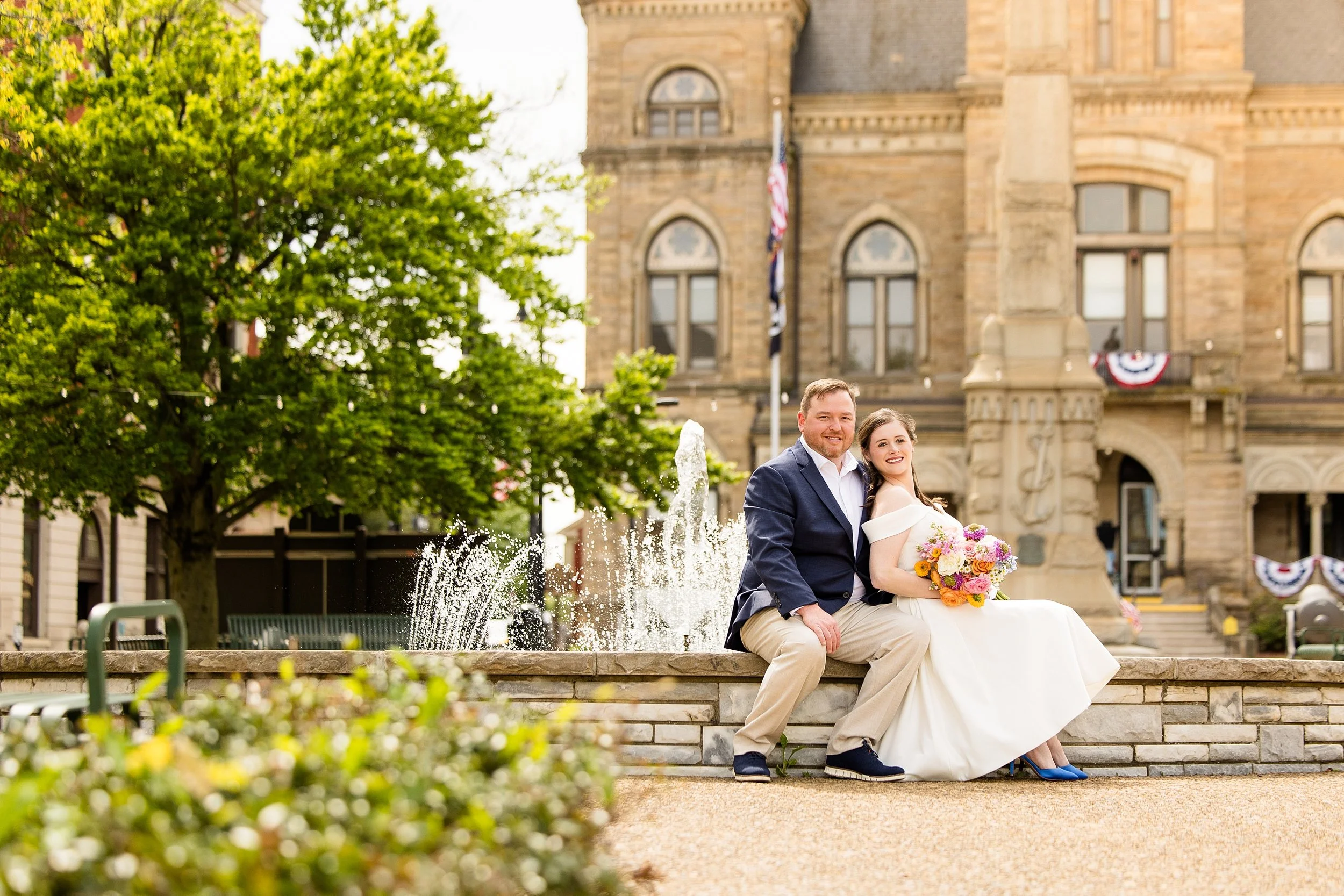 butler county courthouse elopement, butler county courthouse wedding pictures, zelienople wedding pictures, historic harmony wedding photos