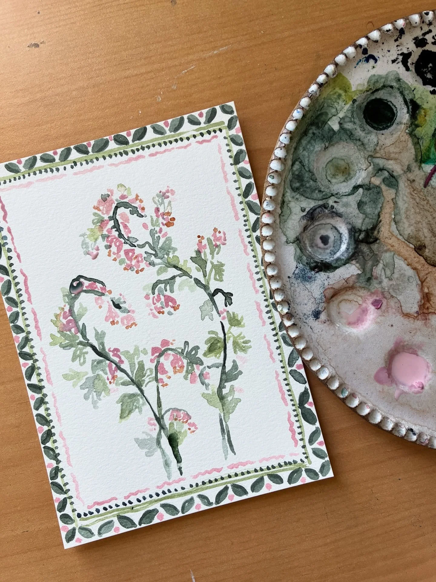 Starting 2026 warming up with some small botanical paintings, Happy New Year friends ✨🌙🍃