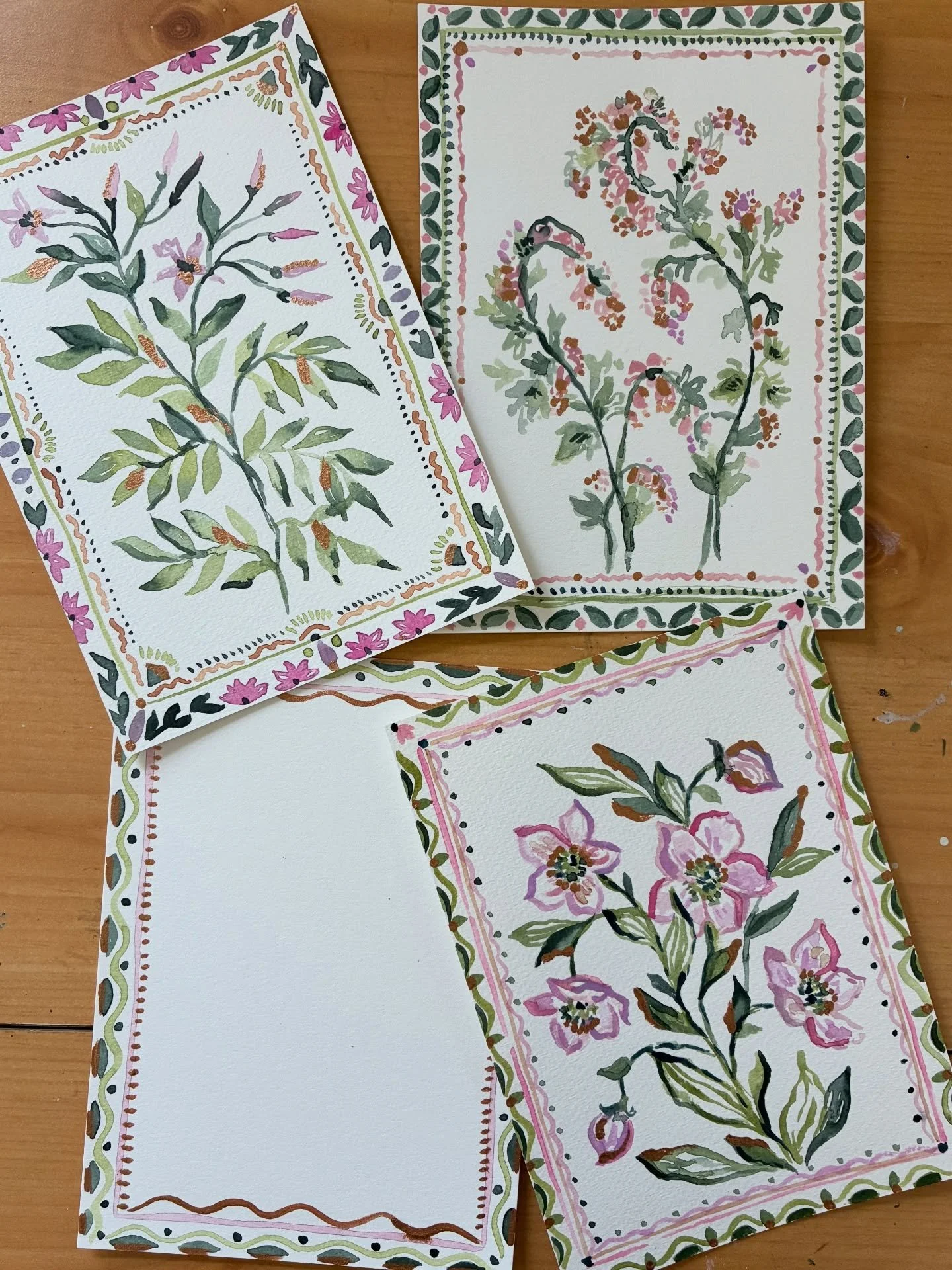 Mini Botanical Florals Series:  3 down, 5 more to go! 
Making a little framed series that will be available @juliemillerpottery shop in a few weeks to kick off the new year! Designed to pair/ mix &amp; match together or hang solo.