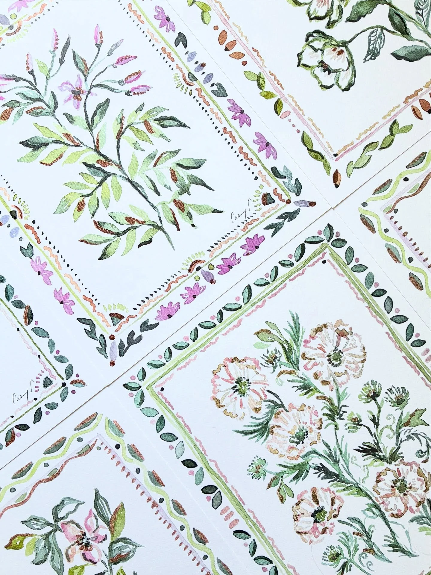 Bordered Floral Art prints are now available for PreOrder, sold in sets of 3, each 8.5&rdquo;x11&rdquo; on my website! Orders will ship within 2 weeks!