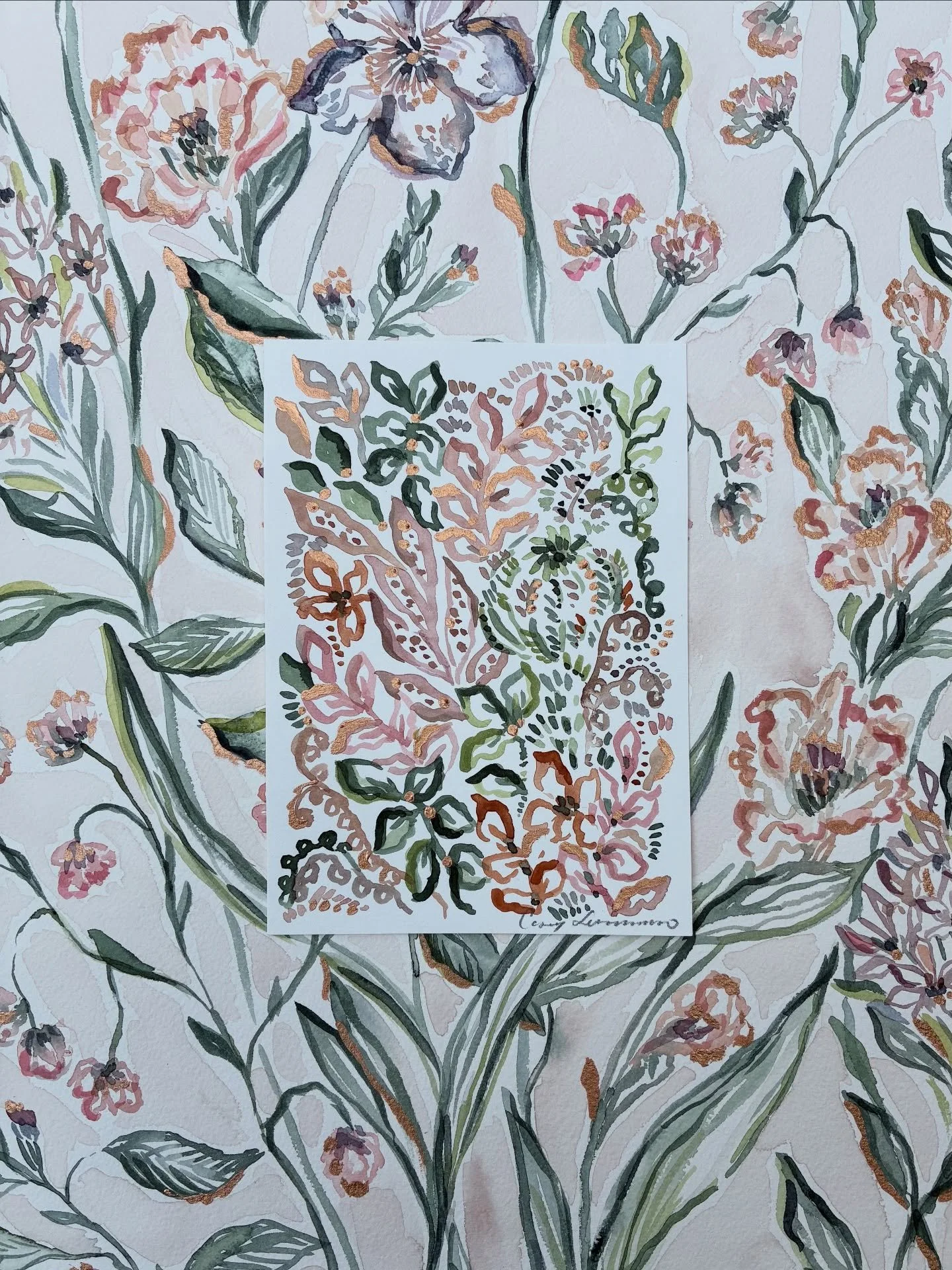 A sneak peek at my most recent botanical &amp; shell watercolor original paintings that will be coming to Collingswood this upcoming Sunday 4/26 @clovermarket