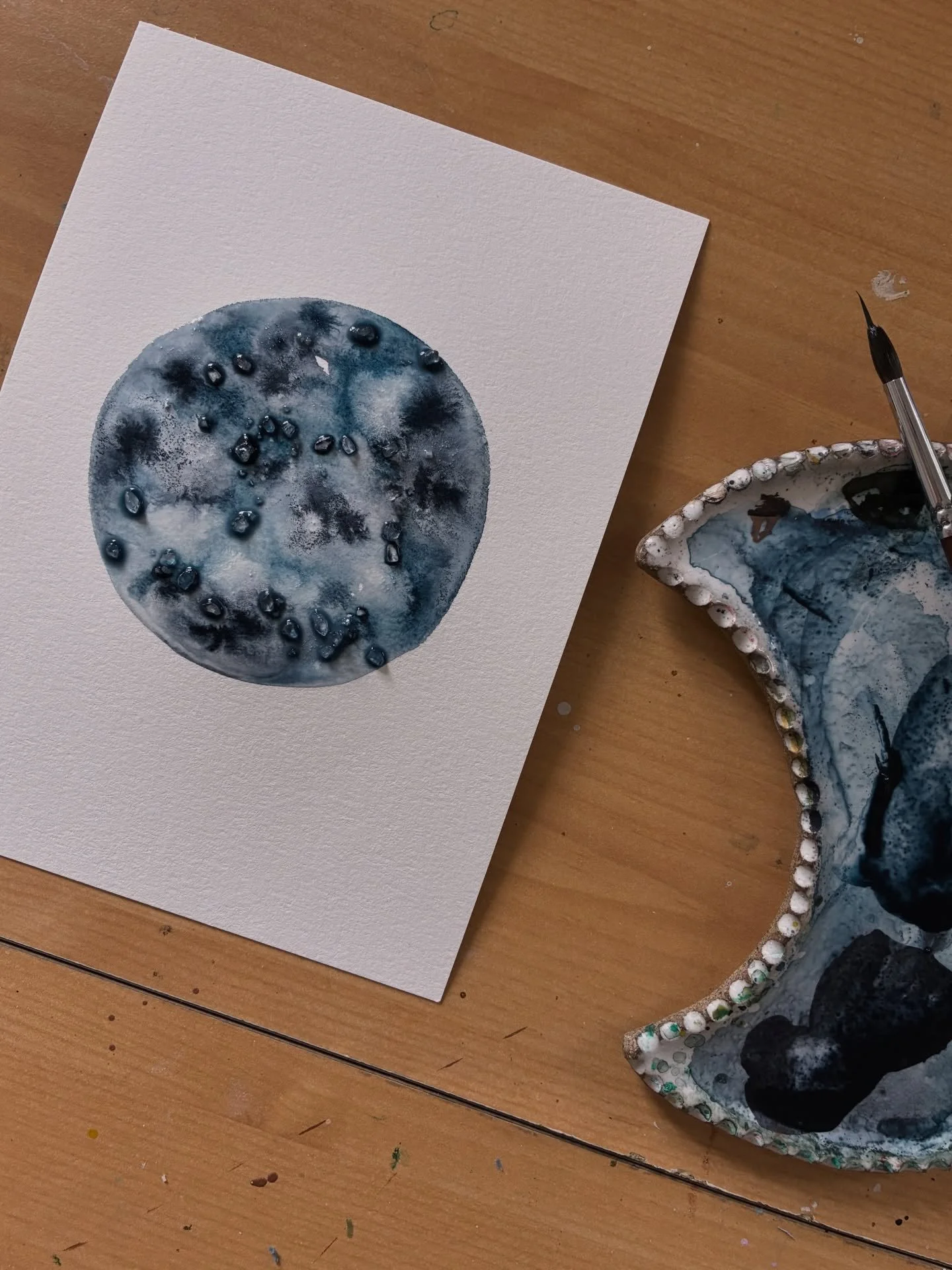 Join me for two different watercolor classes this summer @juliemillerpottery Phoenixville shop! Book on Julie&rsquo;s website below-

Bohemian Watercolor Techniques- Moon &amp; Botanical Floral Painting
Beginner/Intermediate 
2 hours $75 Includes all