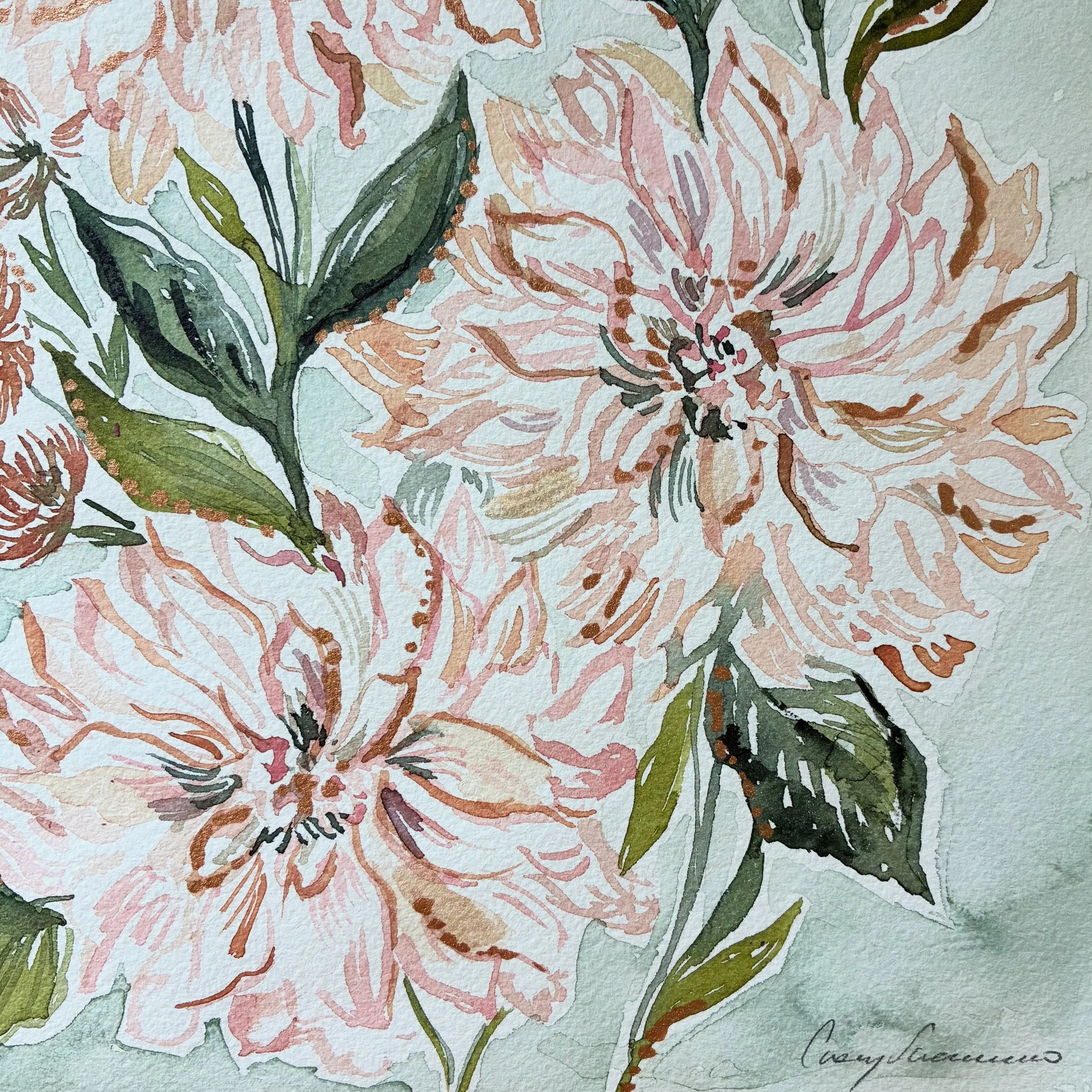 Spring is fully in bloom ✨ one of the originals coming with me to @berwynfarmersmarket this Sunday (available in a art print &amp; card as well)