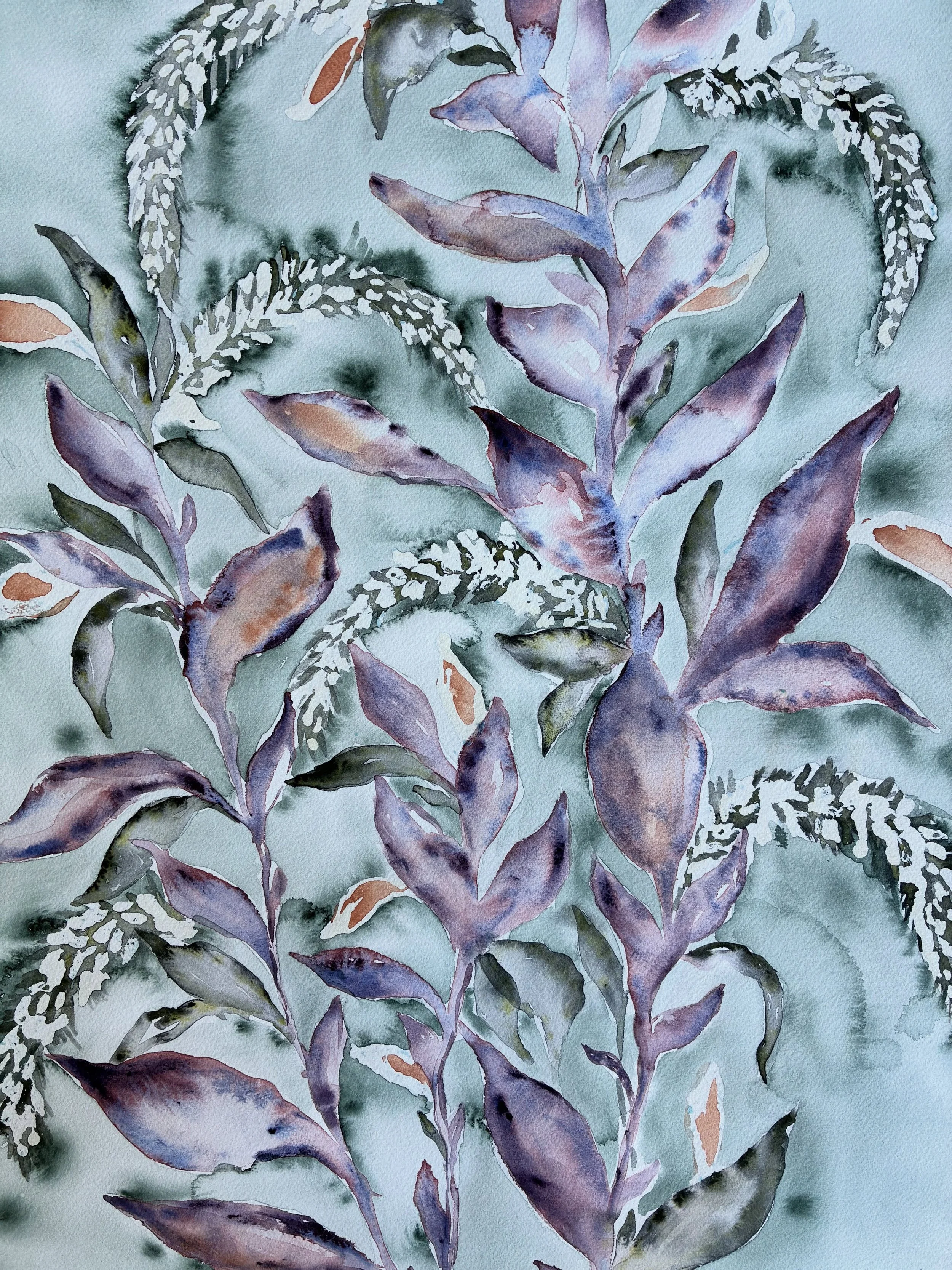 Newest 18x24 painting | Delphinium Wildflower Stem 

This is one of many original watercolors that will be coming with me to @winterthurmuse artisan market which is 3-day July 17th- 19th.  It&rsquo;s a ticketed event and the tickets are now available