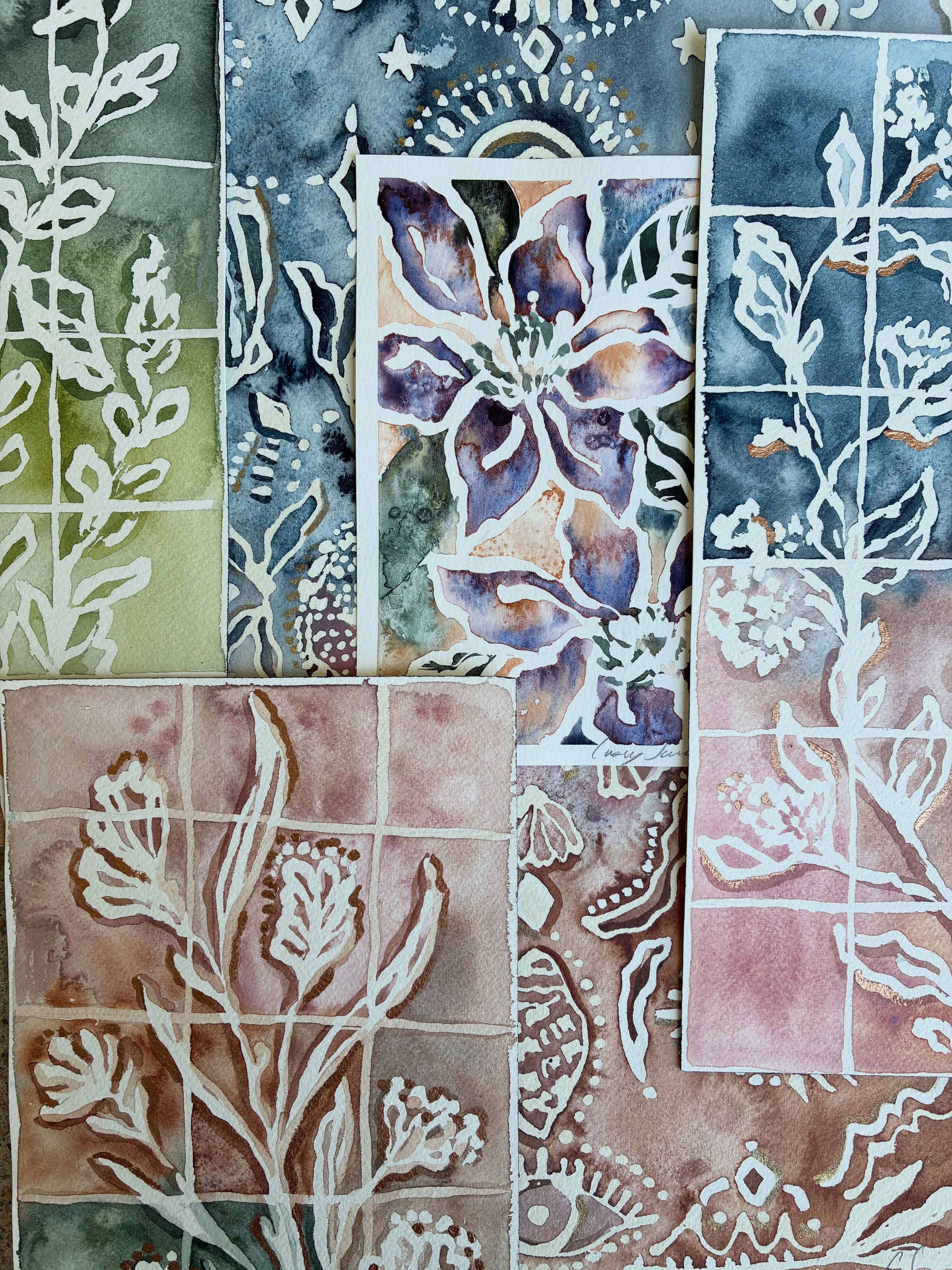 A collection of my May watercolor paintings. Excited to see what June brings to the page #watercolorartist #archeswatercolorpaper #bohemianartist