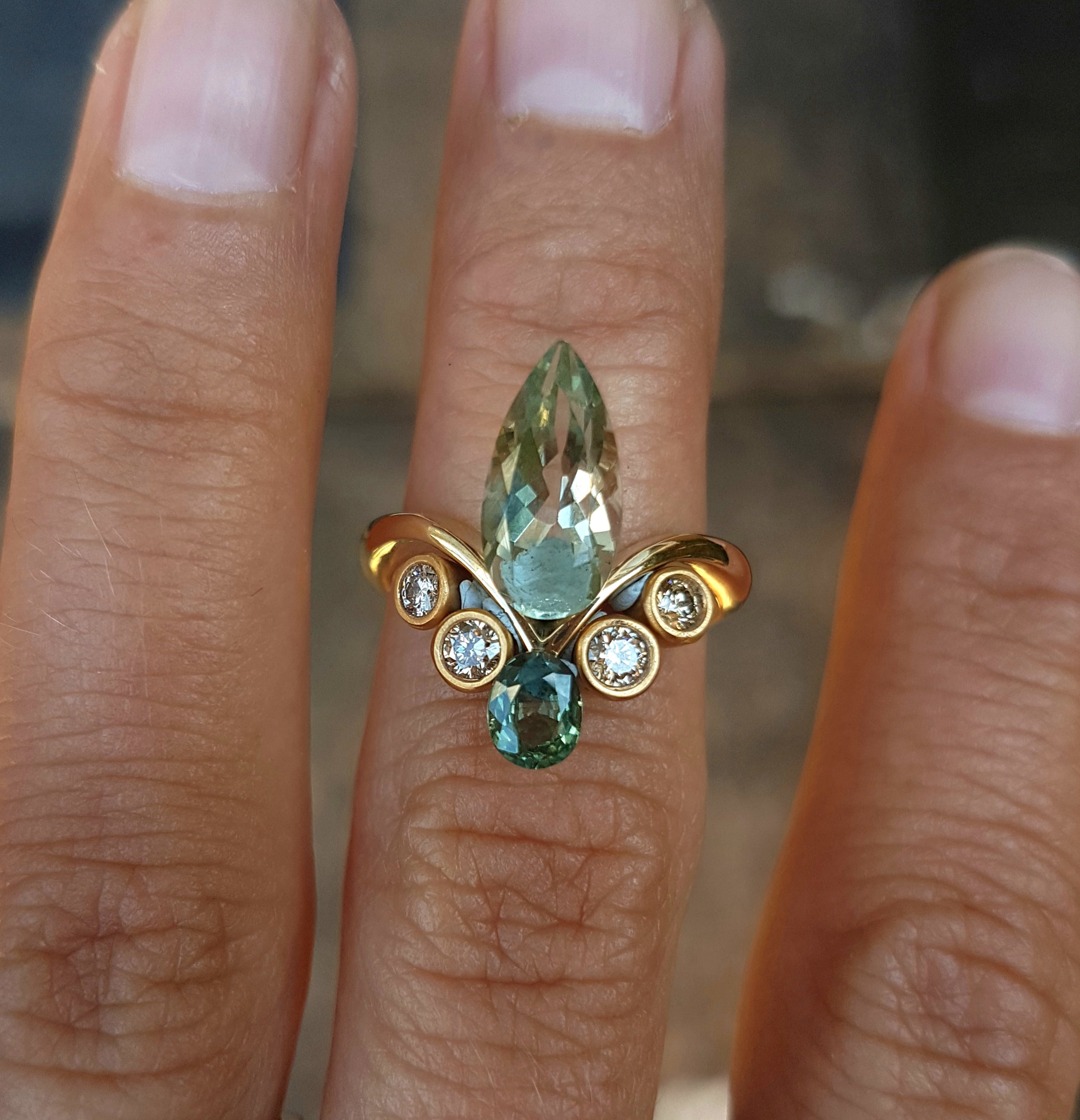Green Amethyst Ring