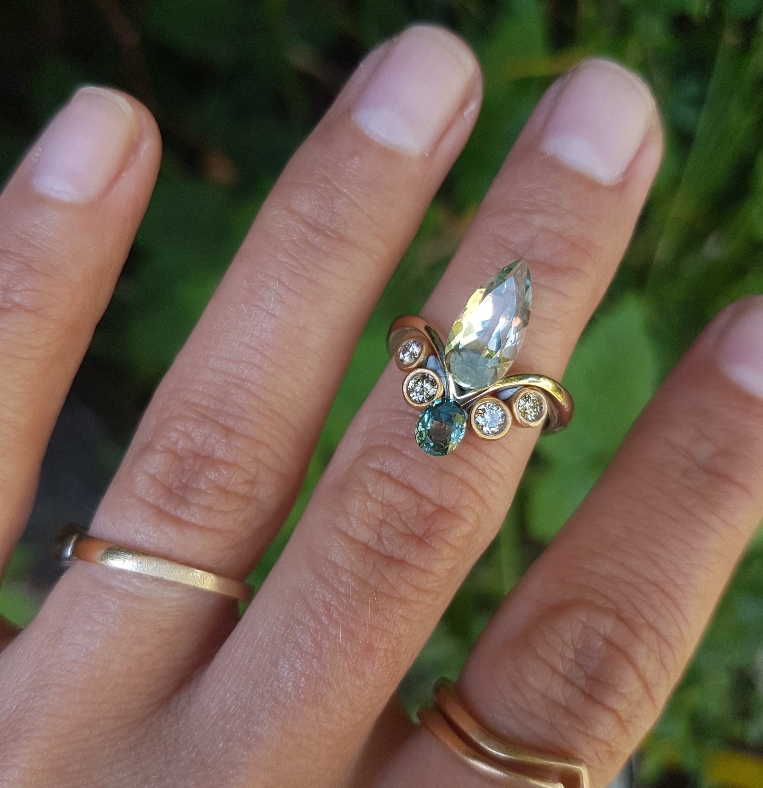 Amethyst and Sapphire Ring