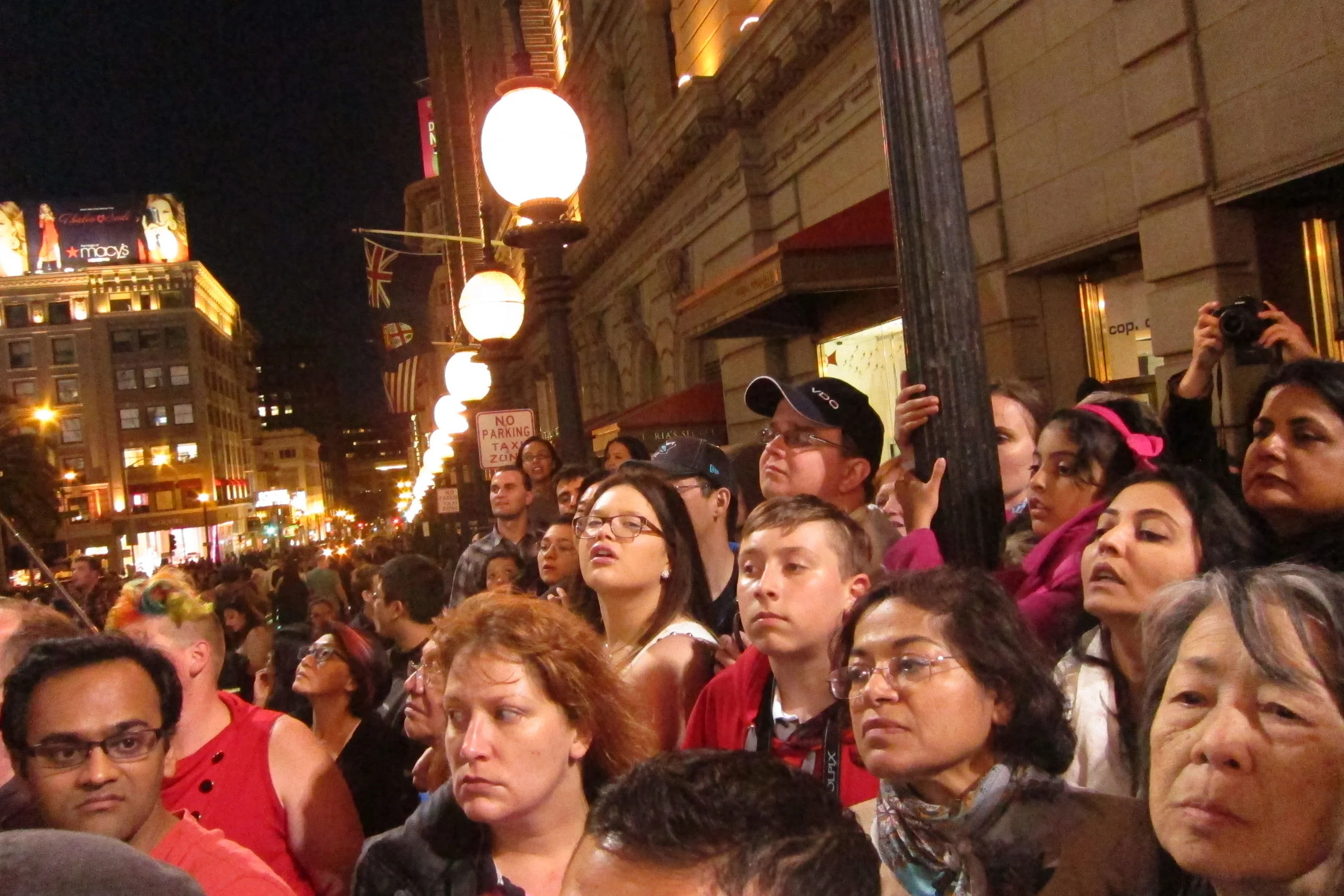 Fighting the crowd.