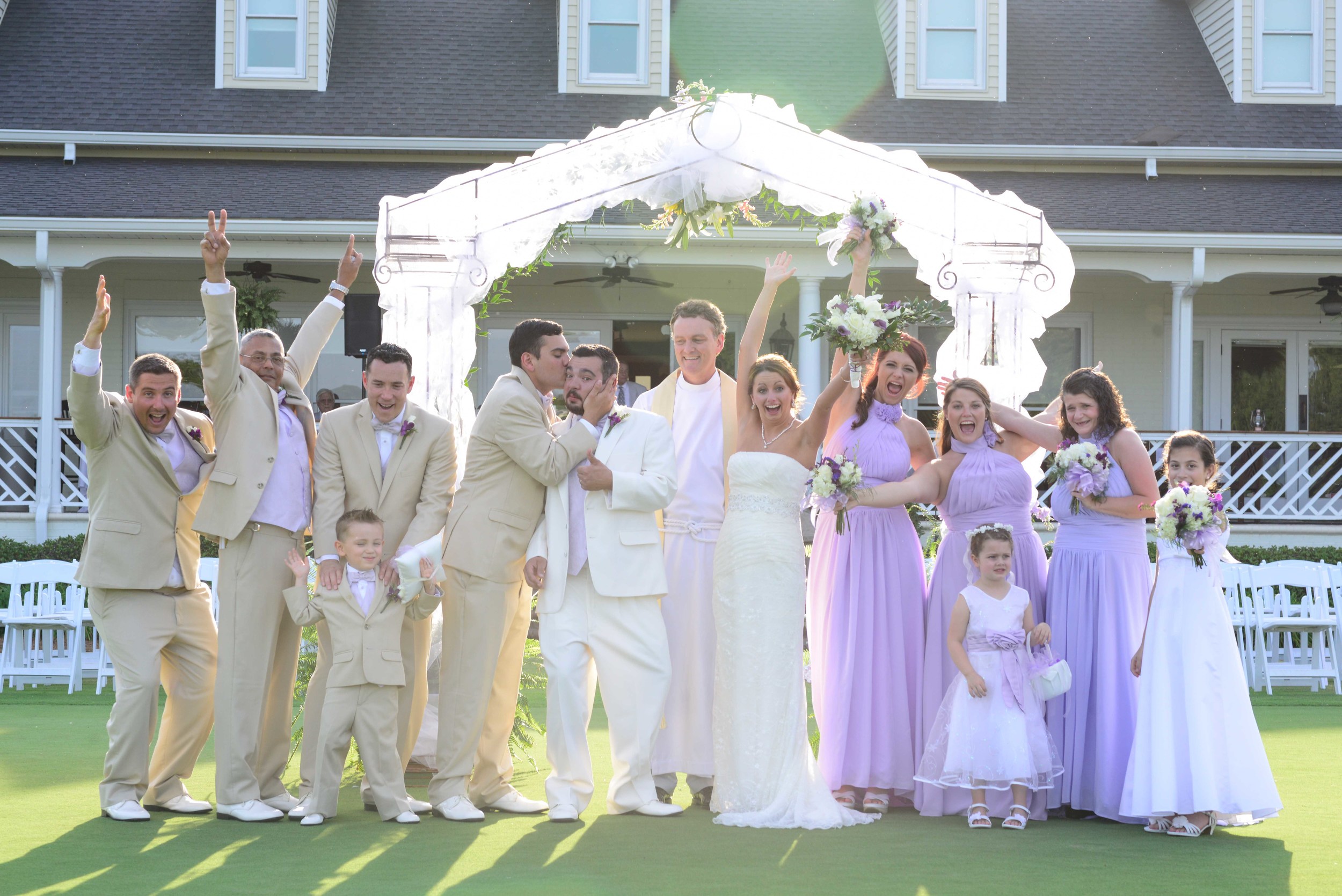 The Bridal Party celebrating right after the ceremony.
