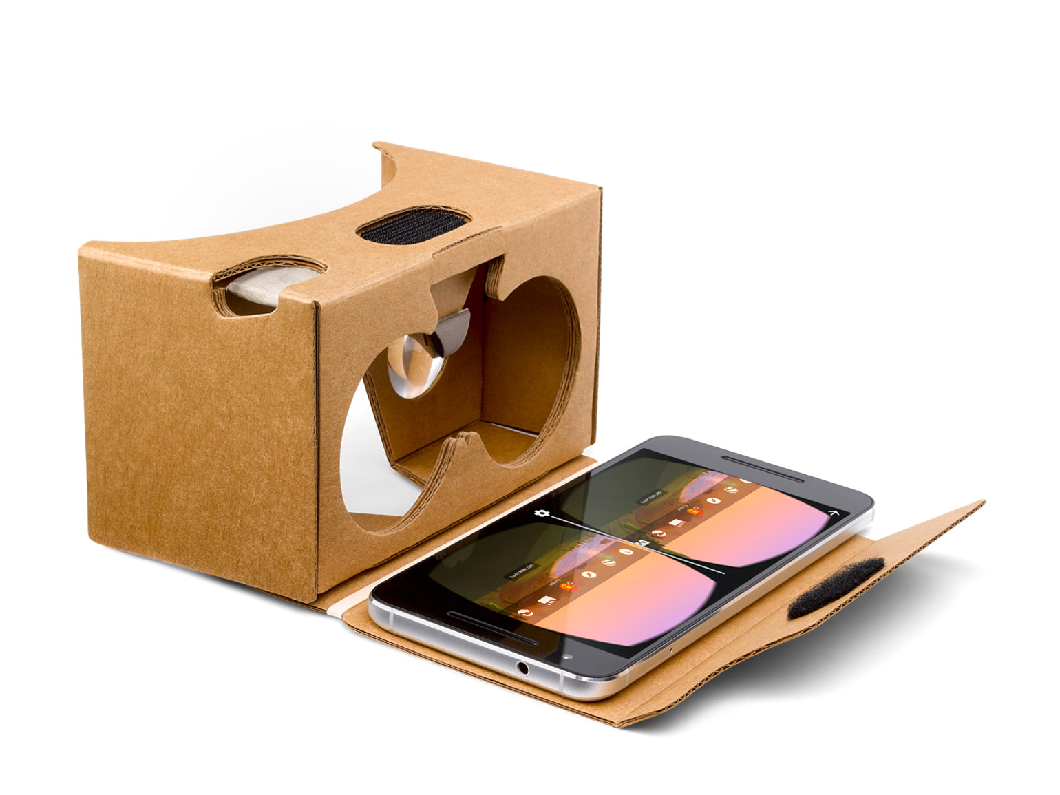 Google Cardboard - Toimii kaikilla älypuhelimilla.
