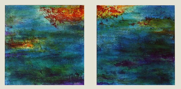 1540 a and b, Water Series, Sunset SOLD