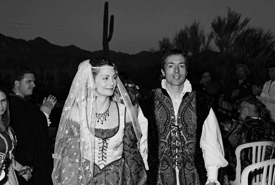 Jen and Tim's Handfasting in Tucson, AZ. April 2001.