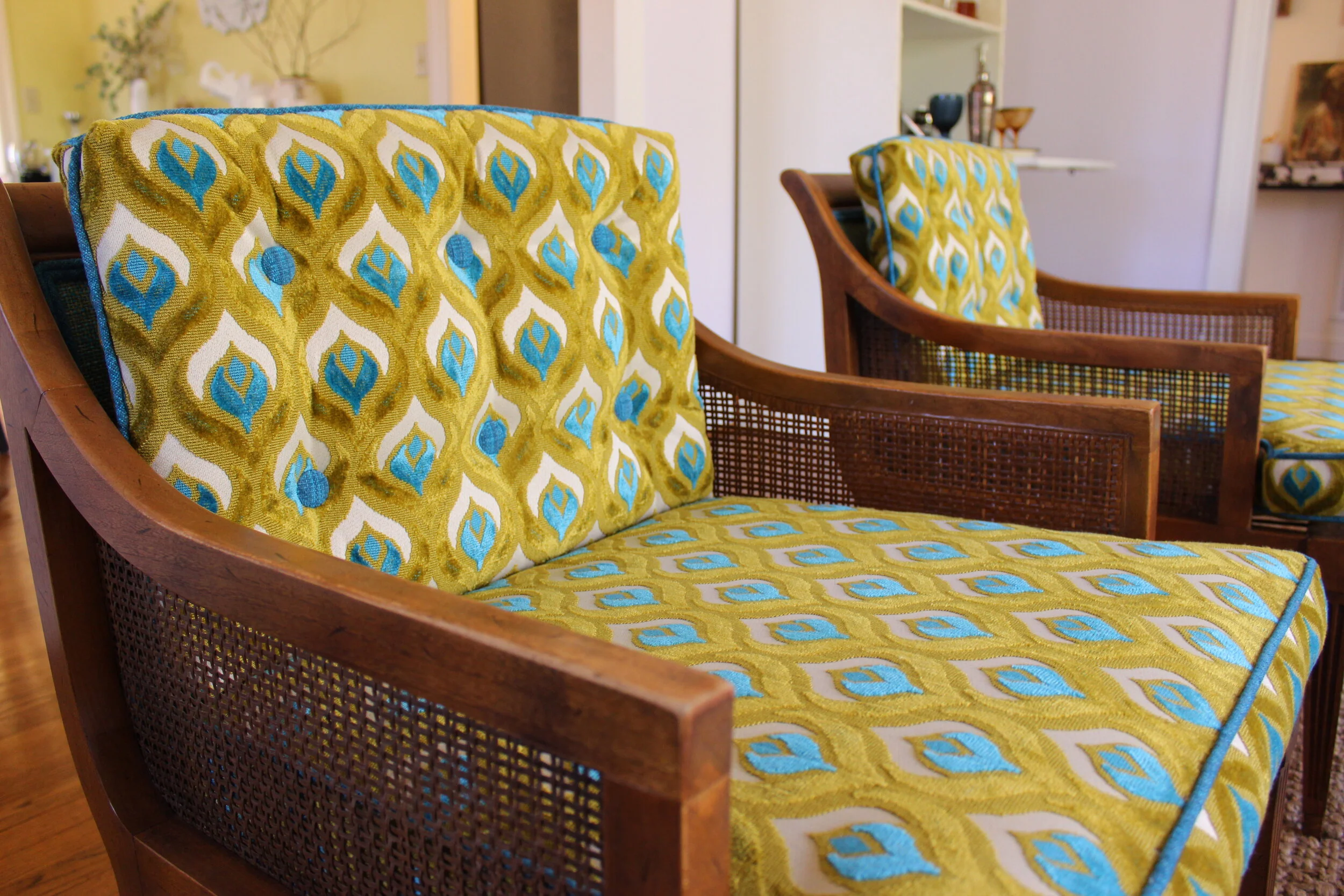 Vintage Rattan Chairs Reupholstery