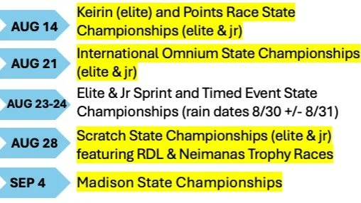 August Championship schedule update!

We have had an unusually rough season with weather cancelations and have updated the Championship schedule once again.

Additional Thursday night cancelations due to weather will likely not be made up, we are jus