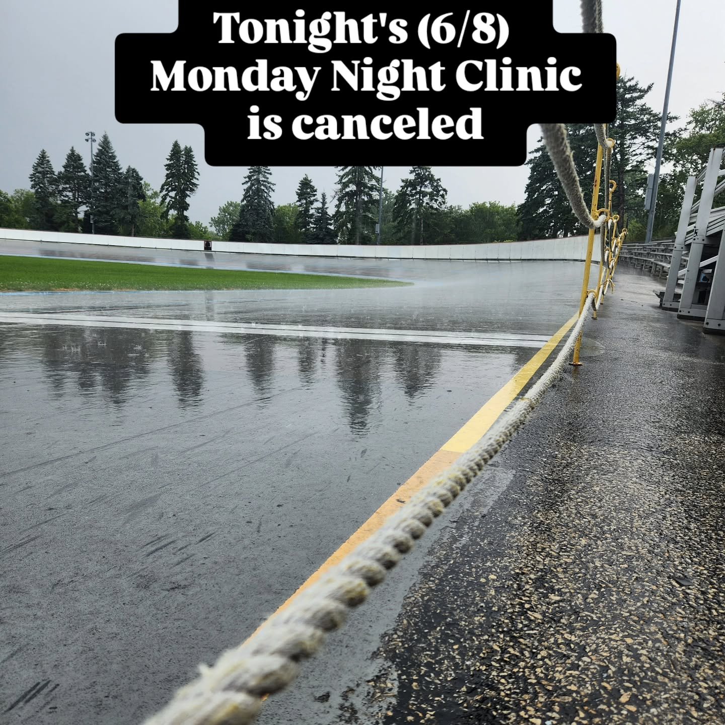 Given the chance for storms to pop up this afternoon and evening, we are canceling tonight's clinic.
