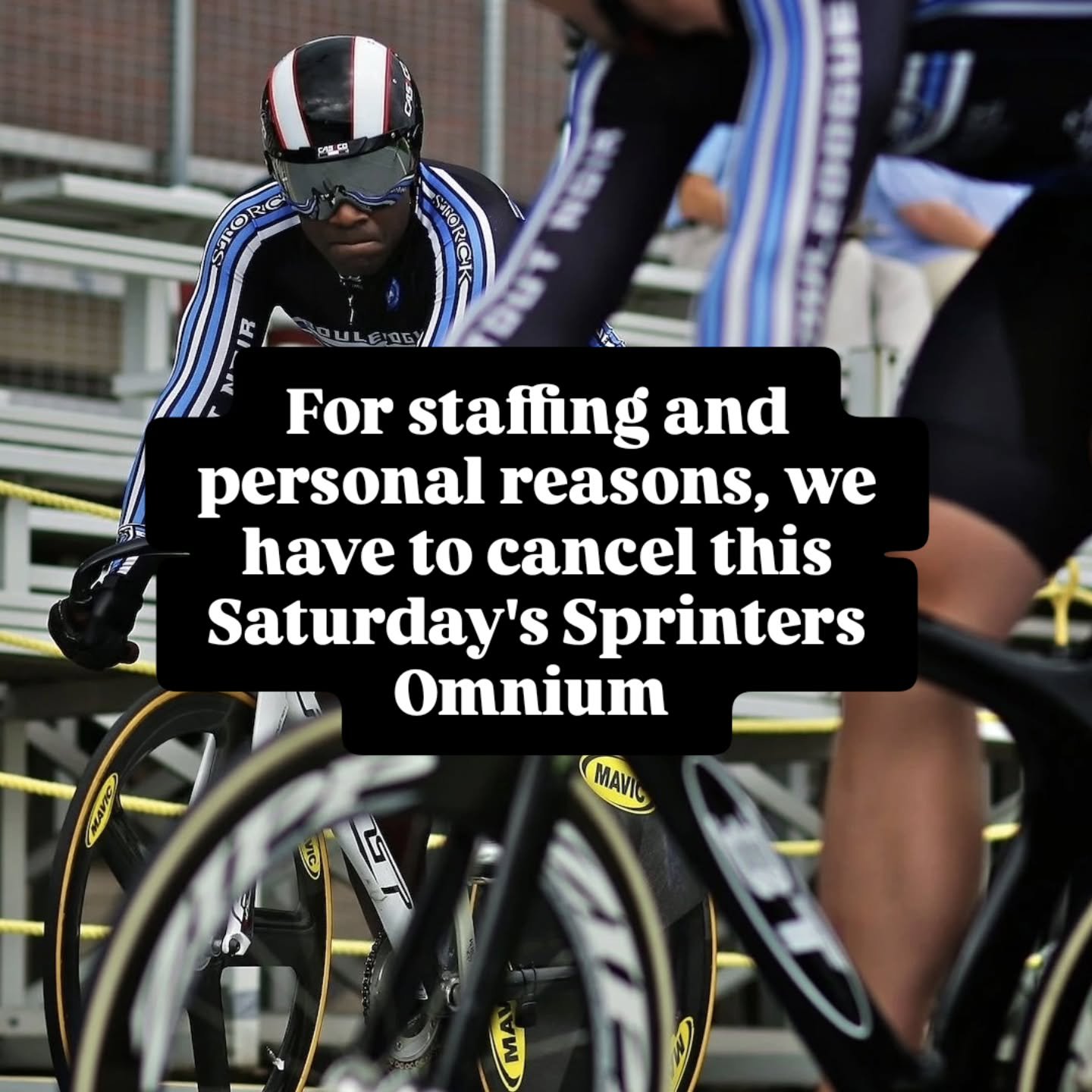 We unfortunately have to cancel this Saturday's Sprinter's Omnium for personal and NCC staffing reasons. Thanks for your understanding!

📸 Matt Fox and @ewwhite