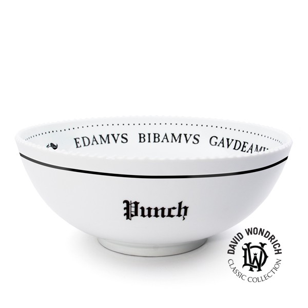 David Wondrich Collection Punchbowl that pays homage to the classical tradition. The inscription comes from Cicero and means: Let us eat, drink, enjoy life, after death there is no pleasure - Marcus Tullius Cicero