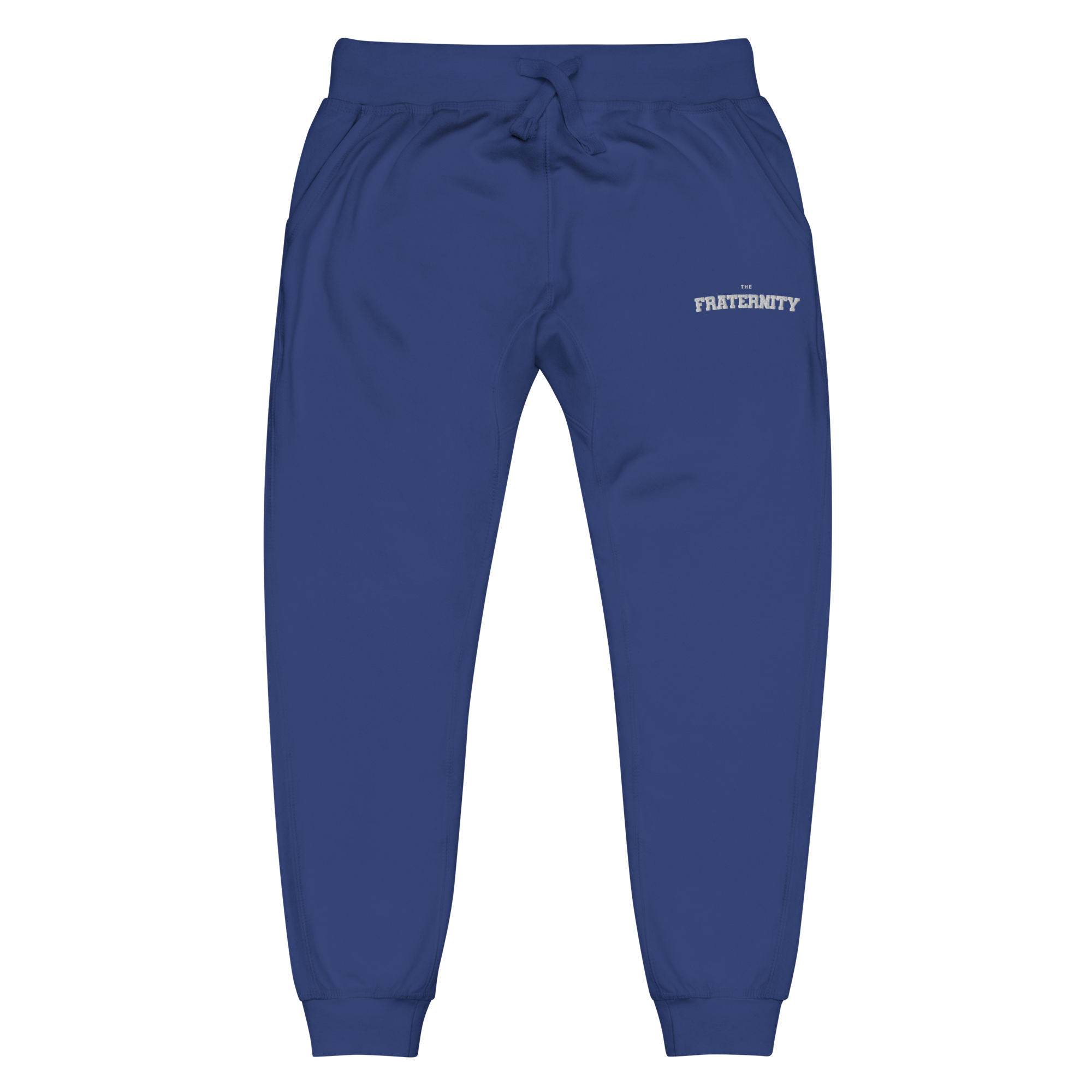 unisex-fleece-sweatpants-team-royal-front-657a318bcaa61.png