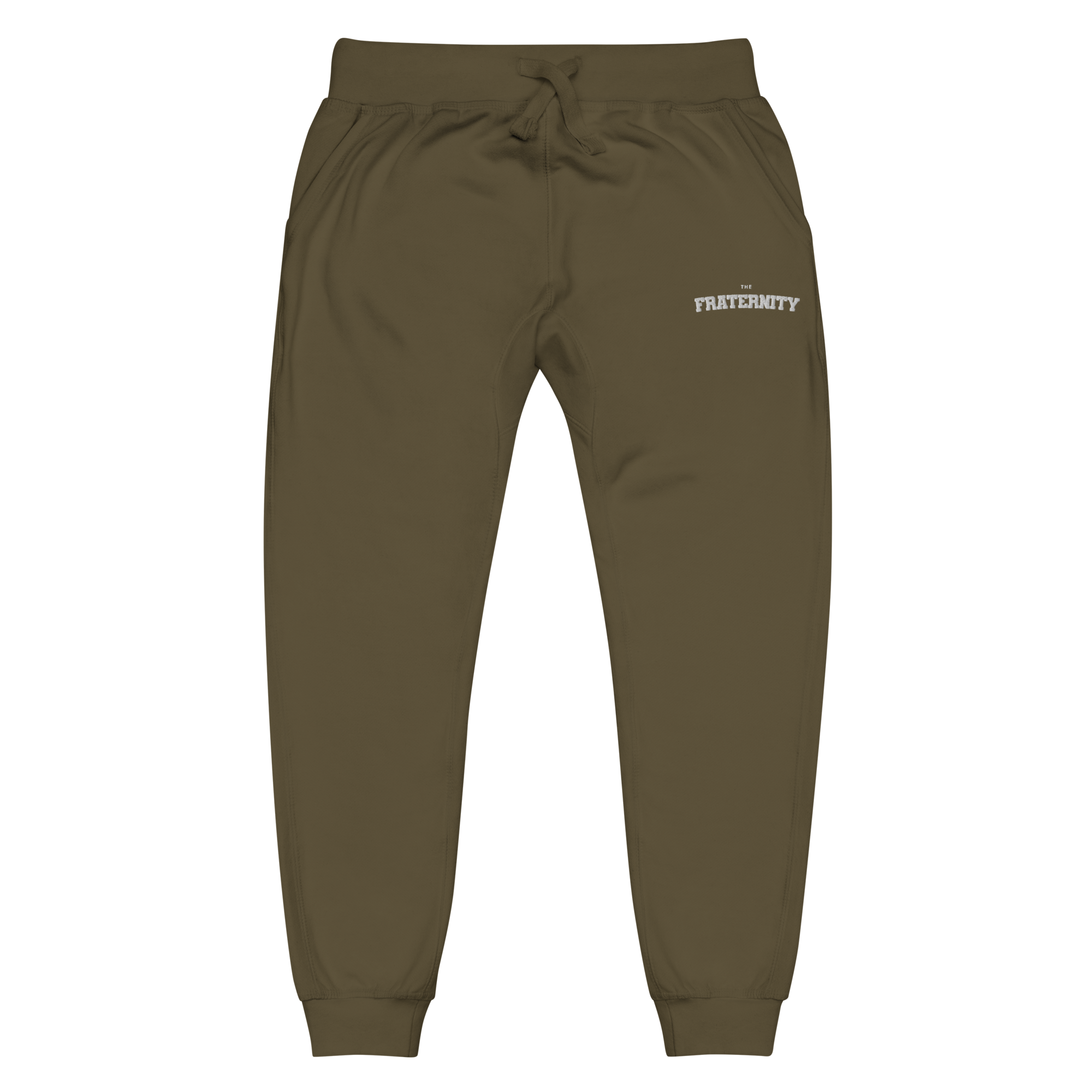 unisex-fleece-sweatpants-military-green-front-657a318bcab85.png