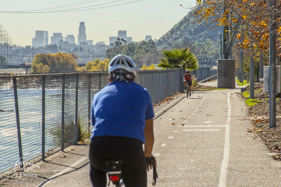 Bike Path, Los Angeles River, Glendale Narrows, Los Angeles, California, USA