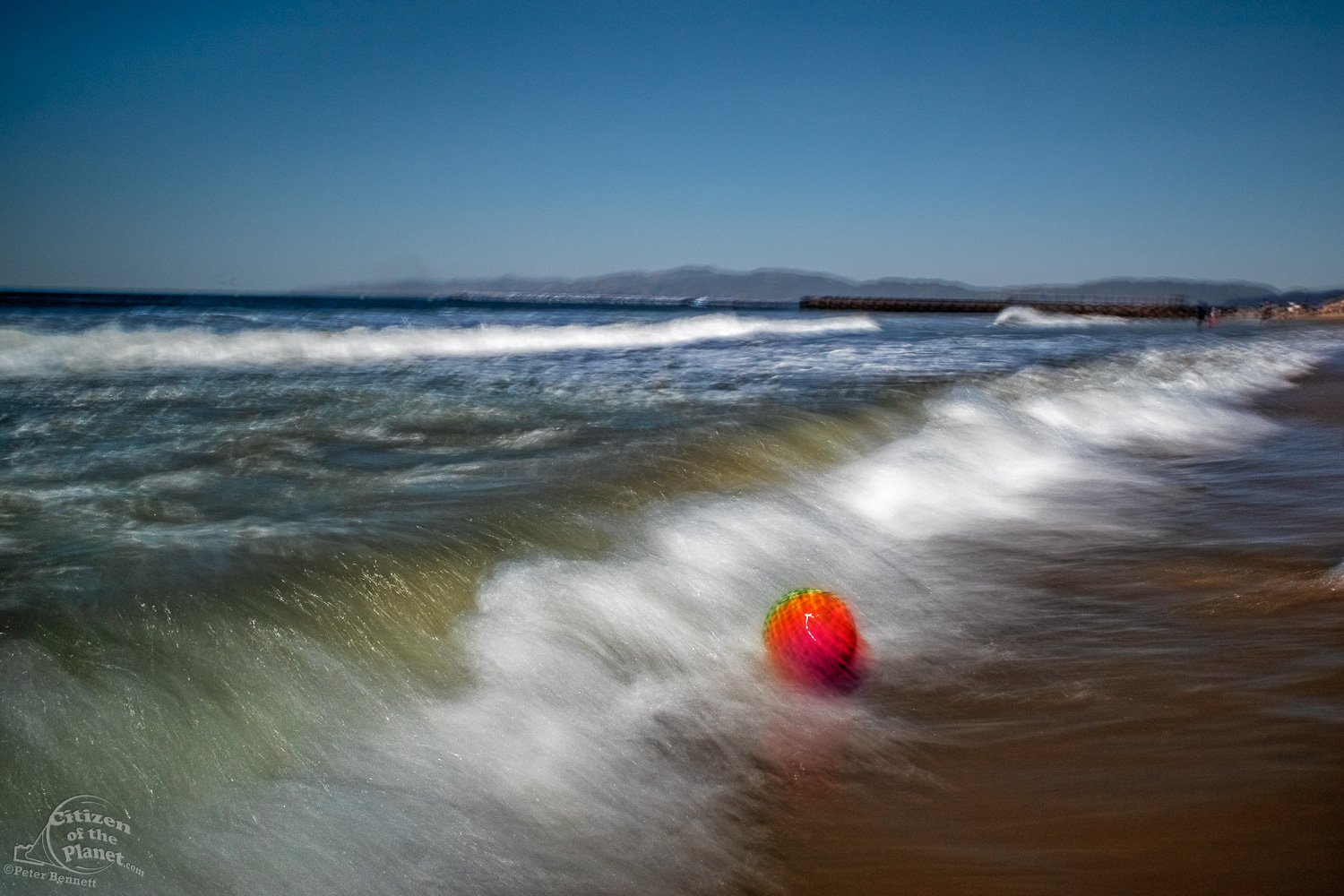 Nice Bright Ball Enjoying The Surf, Santa Monica