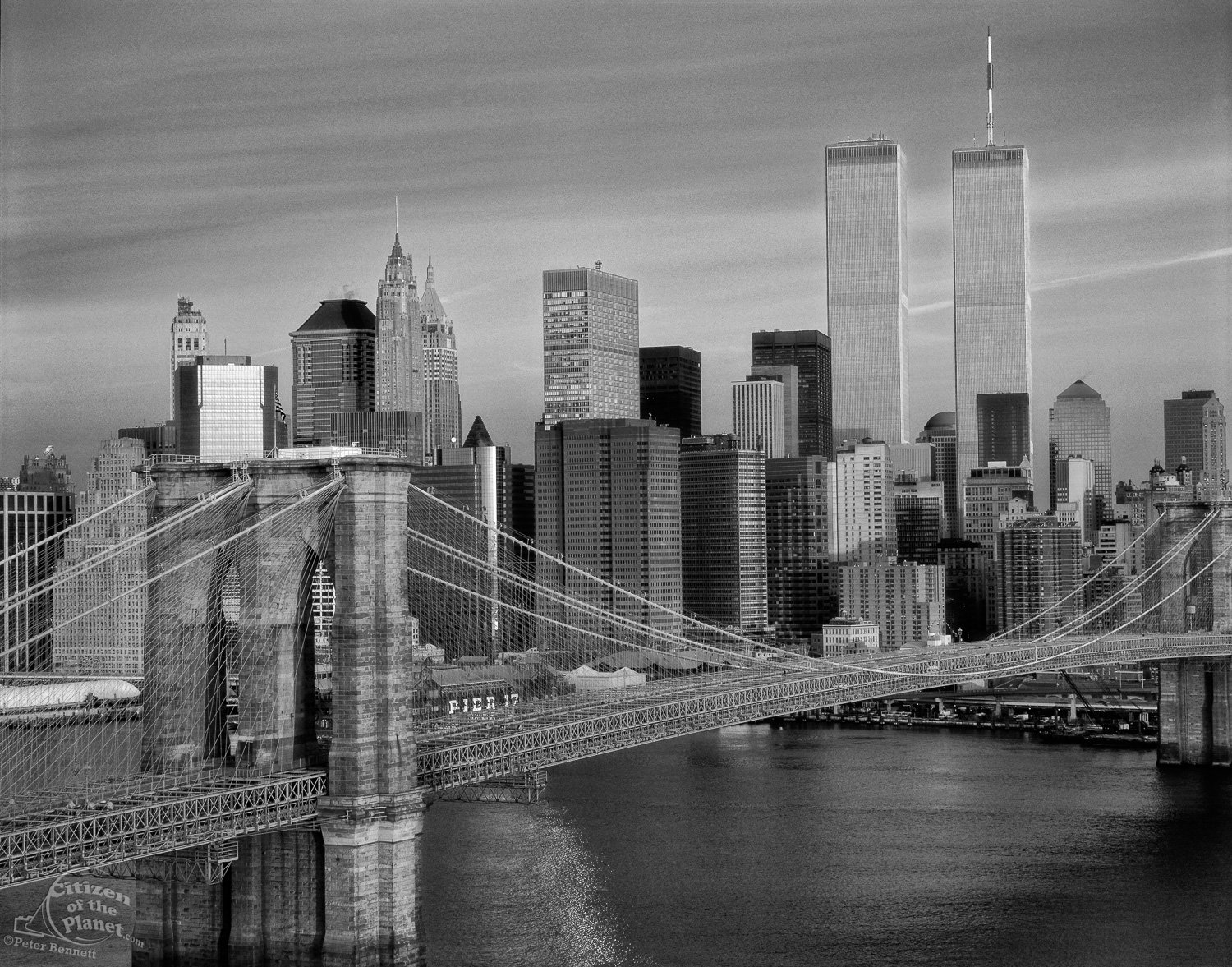 World Trade Towers and Brooklyn Bridge, 1997