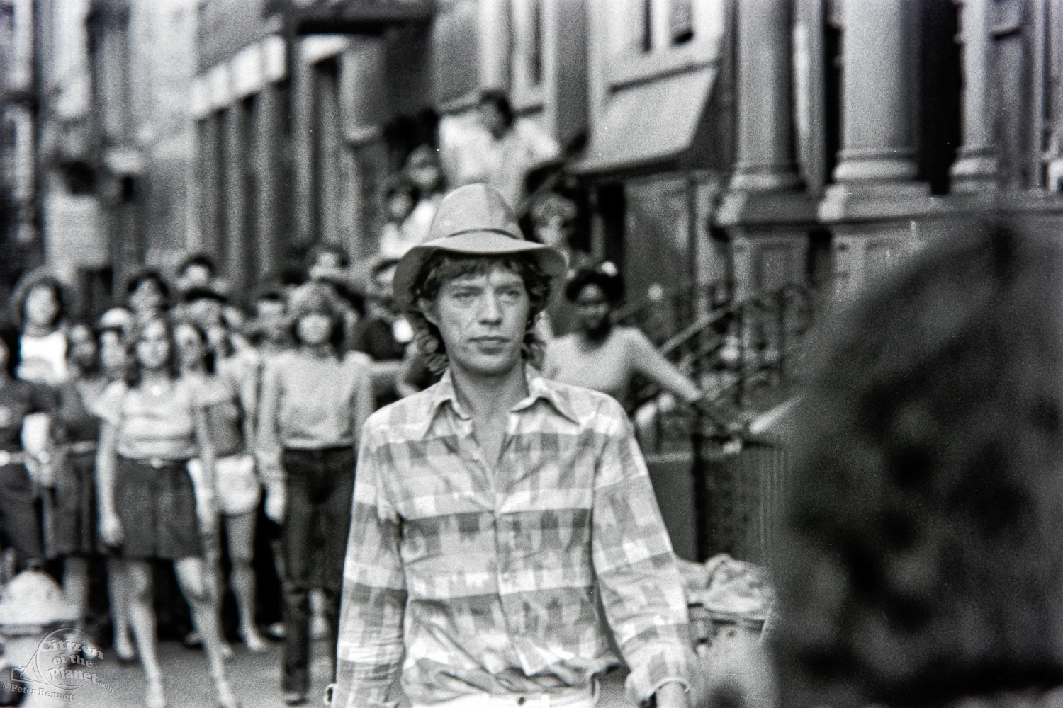  Mick Jagger filming Waiting on a Friend video, St Marks Place 