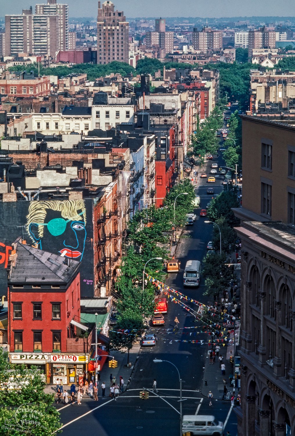  Aerial view of St Marks Place looking east from Astor Place 