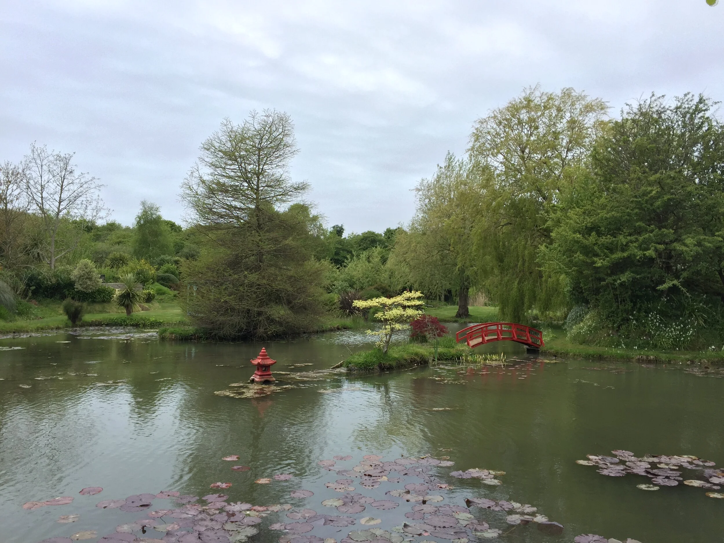  Bennetts Water Gardens, landscaped water lily garden with ponds and lakes, a Japanese bridge and a local history museum.   South West Coast Path: Charmouth-Puncknowle-Abbotsbury-Weymouth 