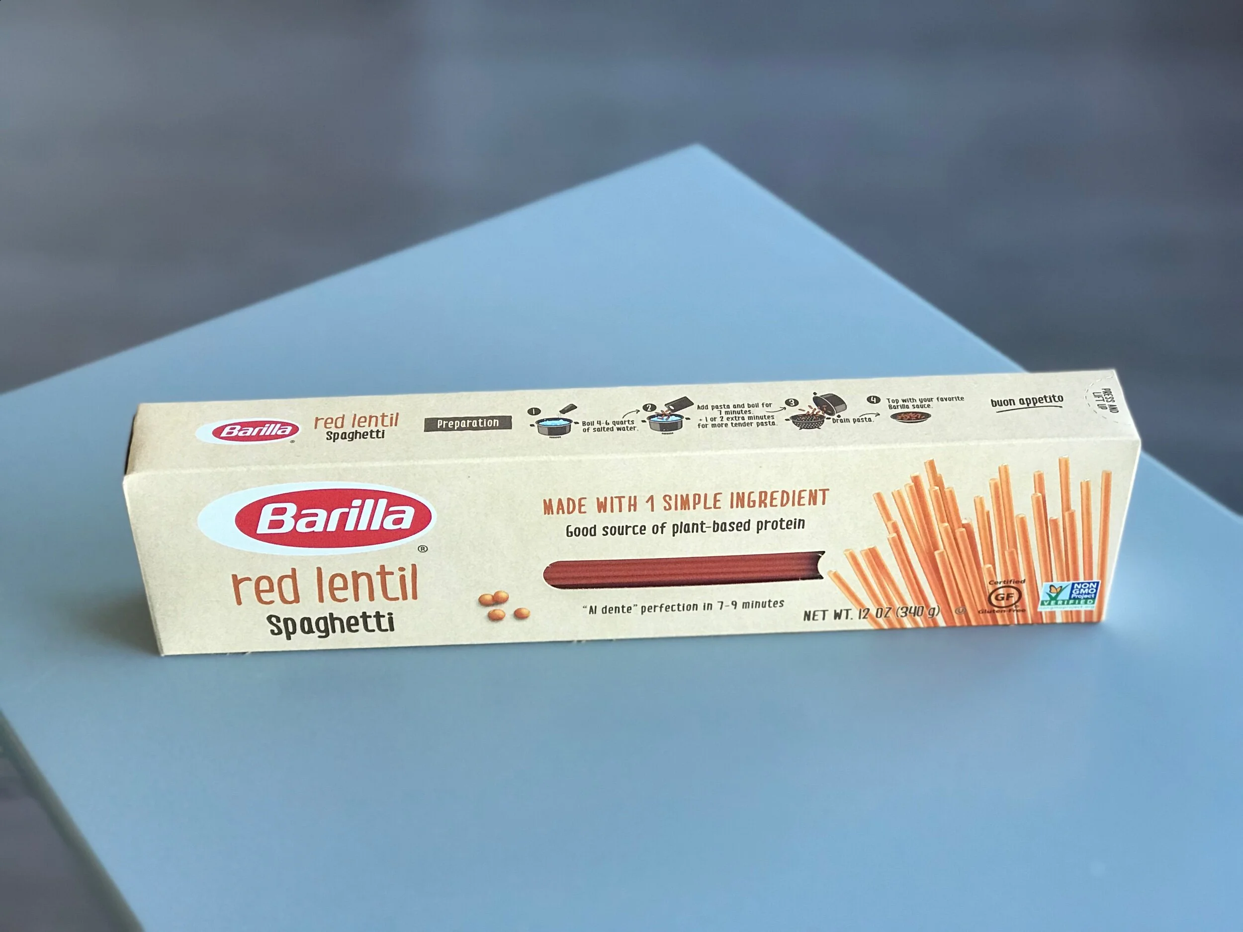  This is so far my favorite substitute to noodles. I love the al dente and somewhat floury texture, and it is more filling than rice / flour noodles.  From Costco 