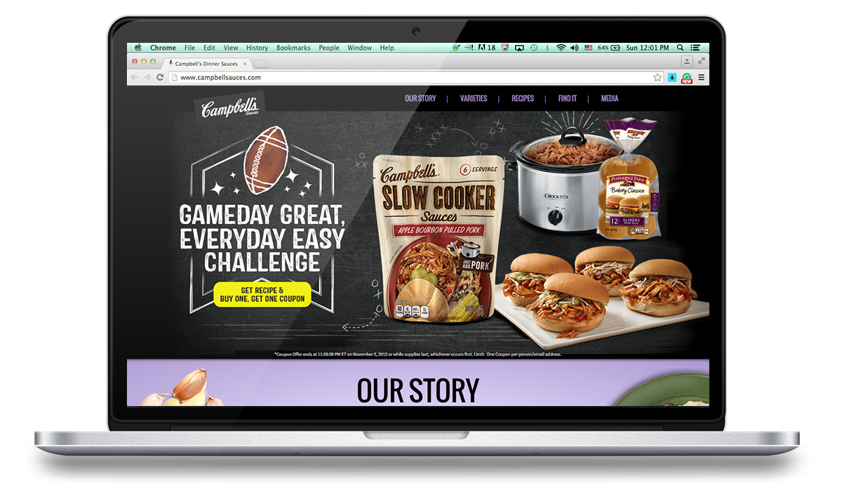 CAMPBELL'S SAUCES WEBSITE BANNER