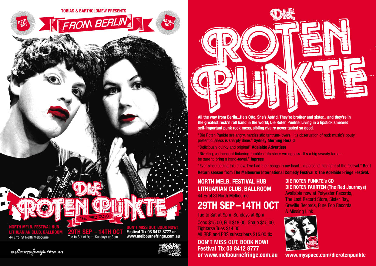 'Die Roten Punkte' First Show - extensive tours throughout Australia and Internationally